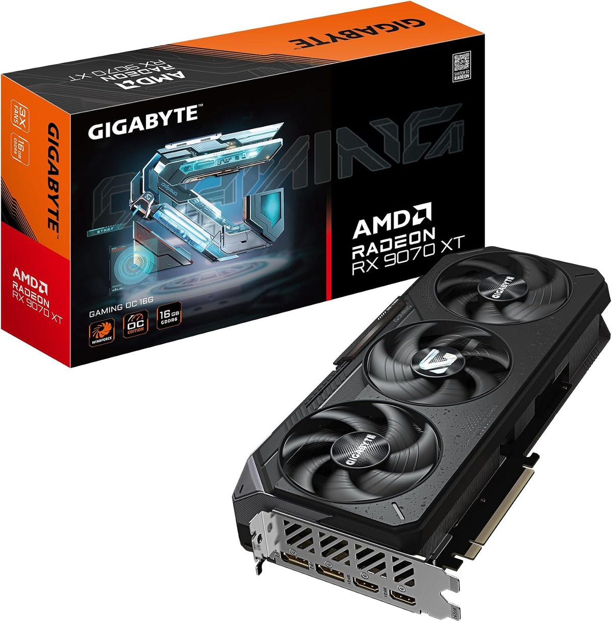 GIGABYTE Radeon RX 9070 XT Gaming OC 16G Graphics Card, PCIe 5.0, 16GB GDDR6, GV-R9070XTGAMING OC-16GD Video Card