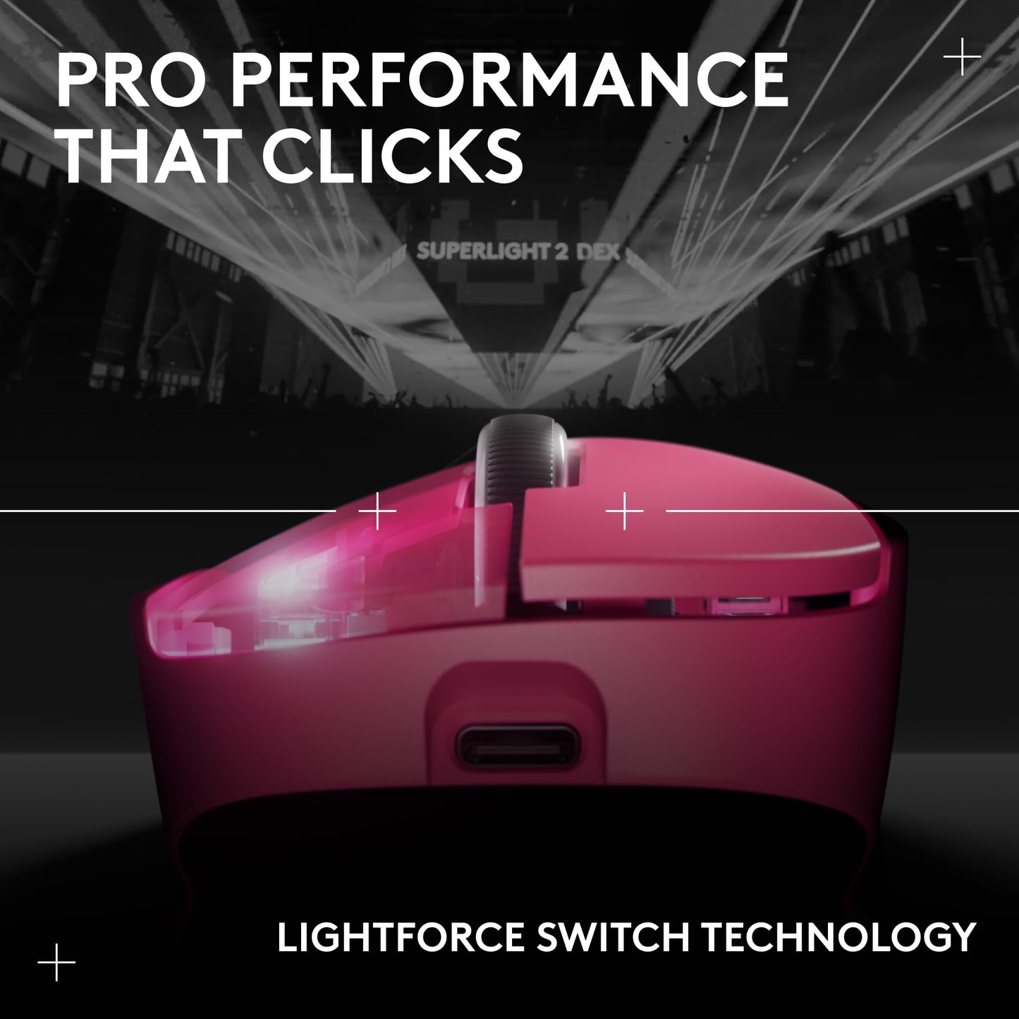 Logitech G PRO X Superlight 2 Wireless Gaming Mouse - Black | 60g, Symmetrical Shape, <8 kHz Polling, 44K DPI, PowerPlay Wireless Charging Supported, USB-C, 5 Buttons, For PC/Mac
