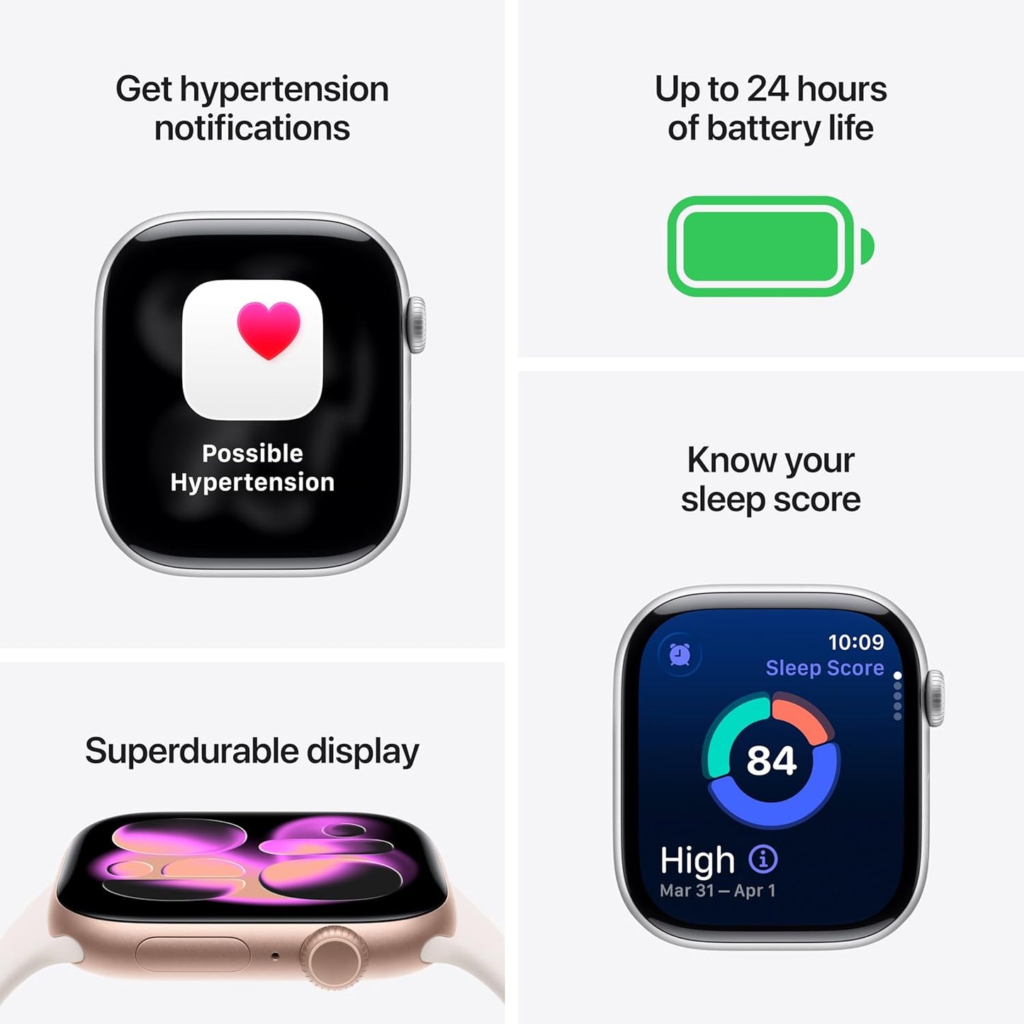 Apple Watch Series 11 [GPS 42mm] Smartwatch with Space Grey Aluminum Case with Black Sport Band - M/L. Sleep Score, Fitness Tracker, Health Monitoring, Always-On Display, Water Resistant