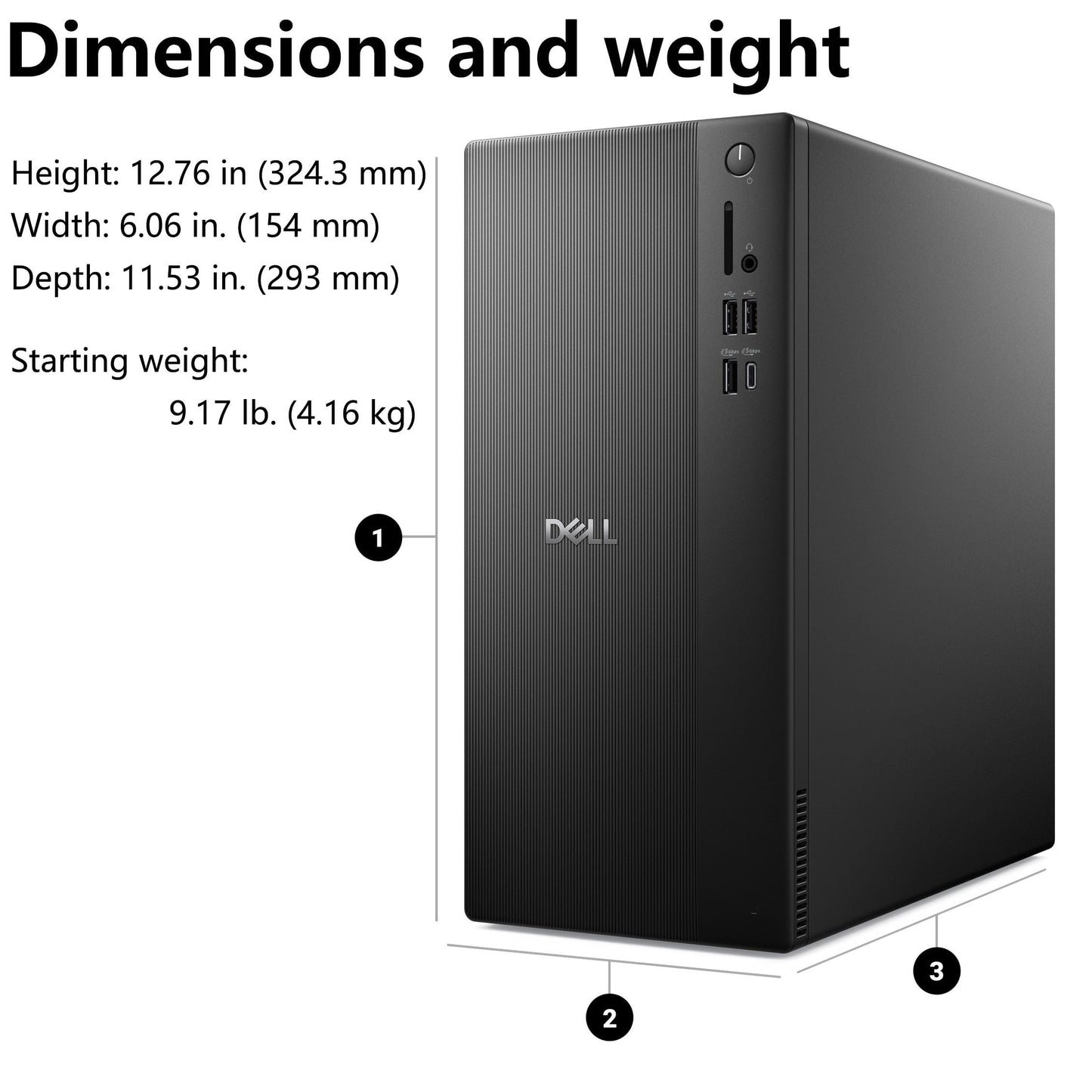 Dell ECT1250 Tower Desktop Computer for Ultimate Home & Office Multitasking, 14th Gen Intel 4-Core CPU, 64GB DDR5 RAM, 2TB PCIe SSD, 4K Dual Monitor Support, WiFi 6, Bluetooth, Windows 11 Pro