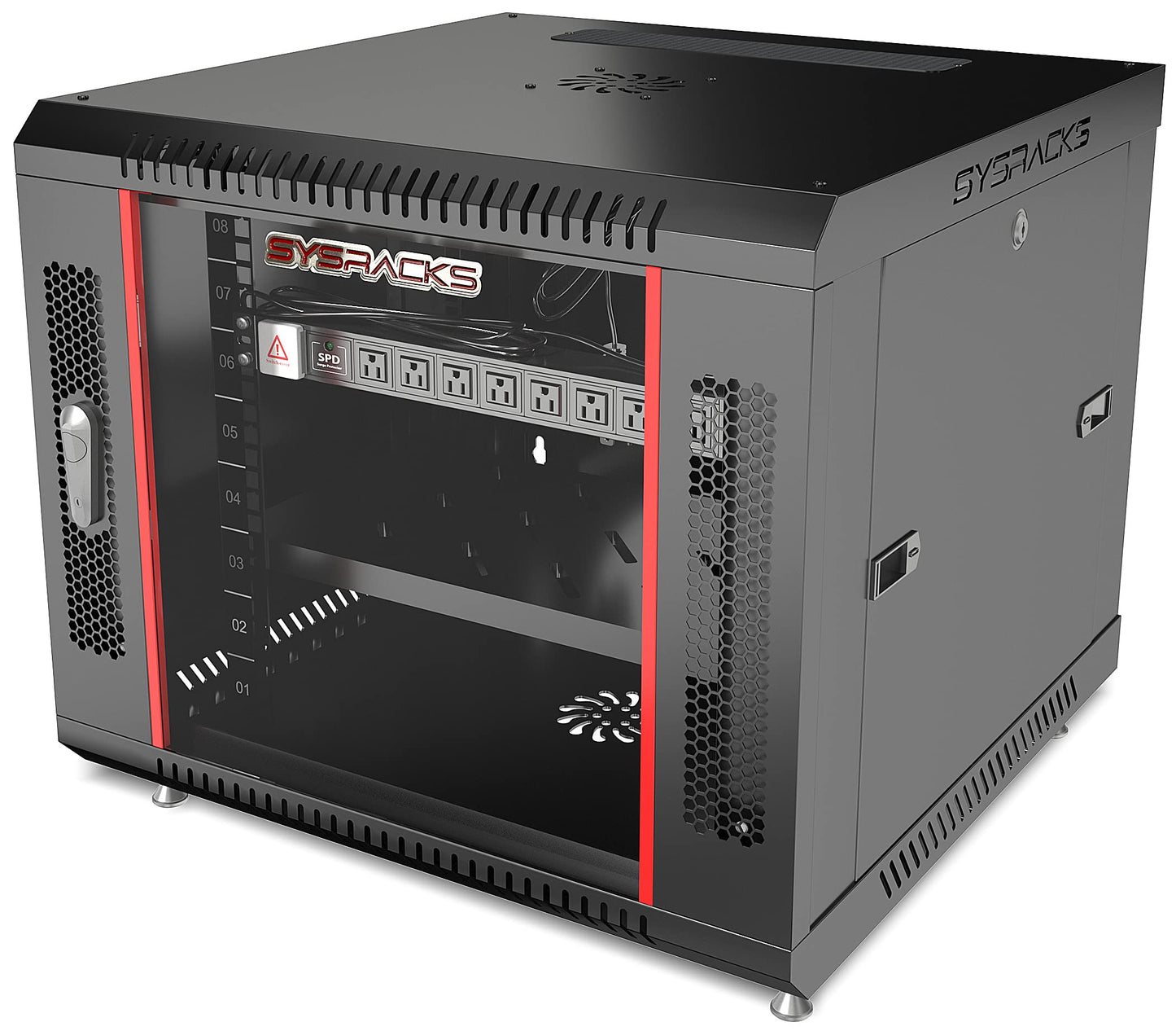 18U Wall Mount Home Lab Server Rack – 19" Locking Network Cabinet, 18" Deep Router & AV Rack with Fan, PDU and Shelf for NAS, Switches and Home Network Equipment