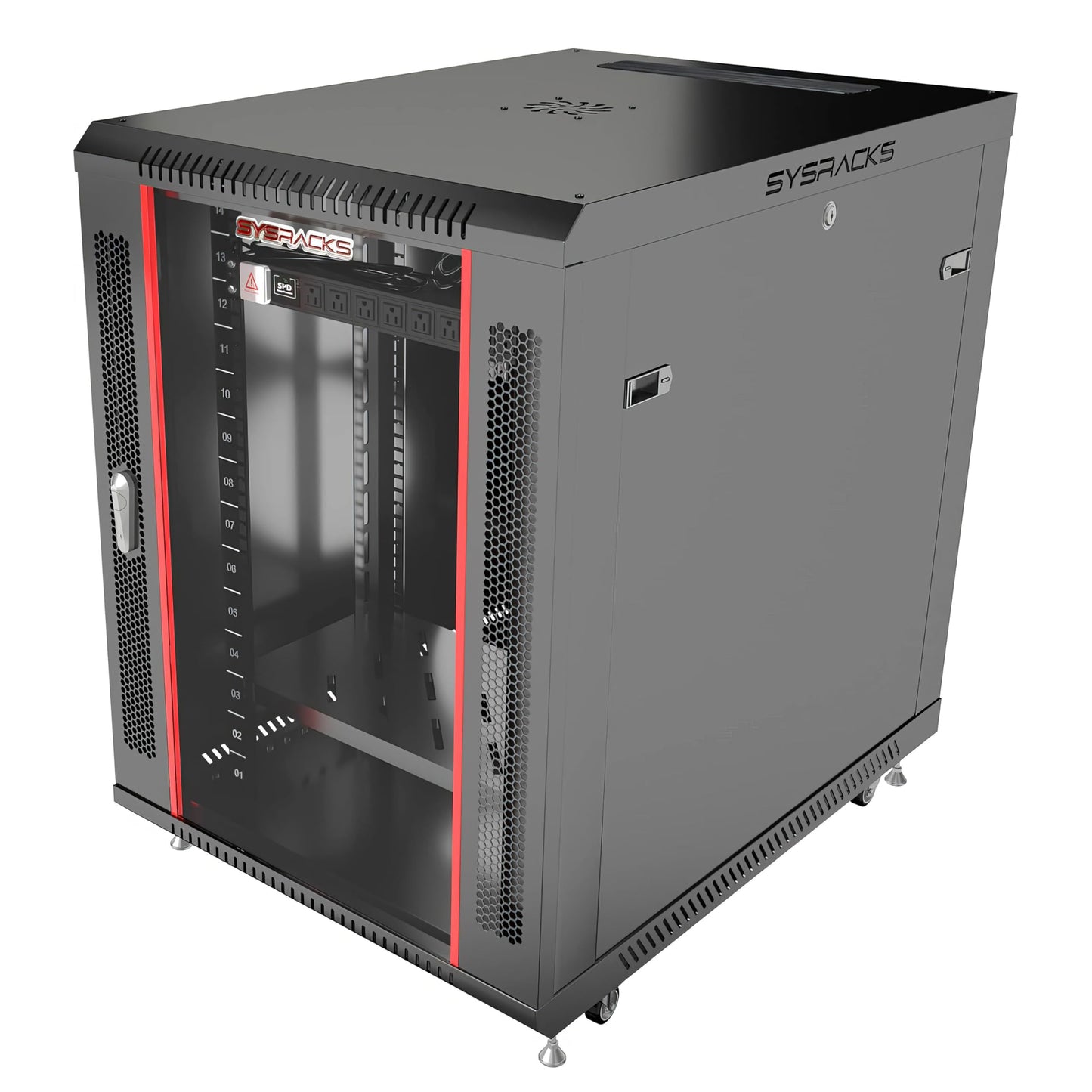 12U Server Rack Cabinet 35" Deep, Pre-Configured Network Enclosure on Wheels with PDU, Fan & Shelf, Lockable IT Rack for Small Business, Office & AV Equipment