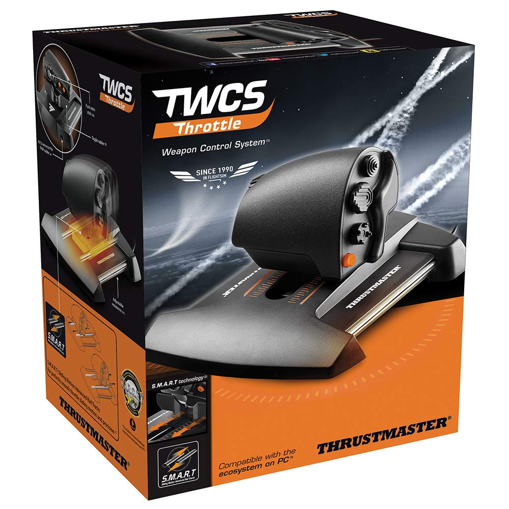 Thrustmaster T16000M FCS Space Sim Duo Combat Flight Sim Joystick - PC | Dual Hall-Effect sticks, 32 programable buttons, weighted bases, 8-way hat switch, 4 axes, twist rudder, integrated throttle