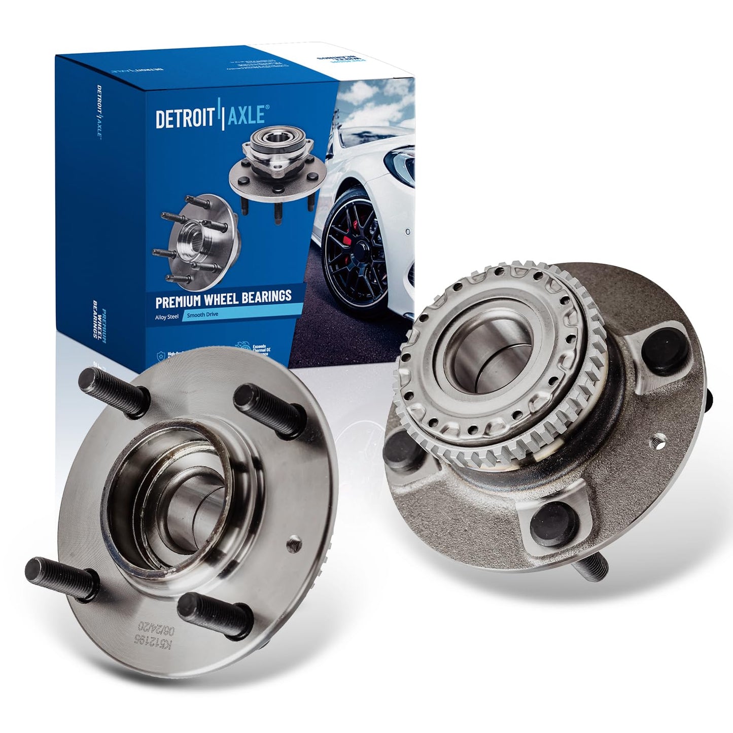 Detroit Axle - Pair 2WD Front Wheel Bearing Hub Assembly for 99-06 Chevy Silverado Sierra 1500, 00-06 Suburban 1500 Tahoe Yukon GMC Yukon XL 1500, 02-06 Cadillac Escalade 6 Lugs [with ABS]