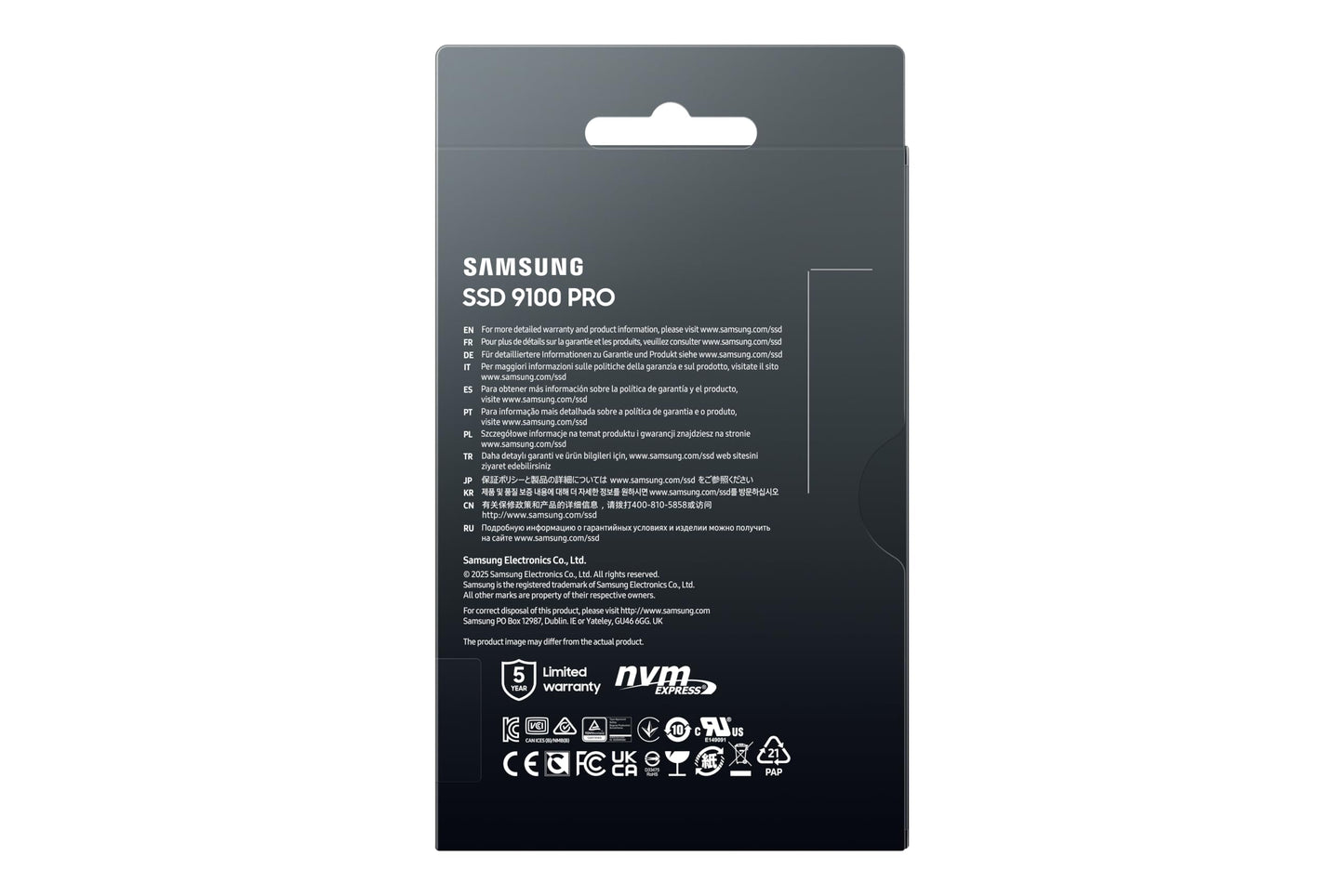 Samsung SSD 9100 PRO 2TB, PCIe 5.0x4 M.2 2280, Seq. Read Speeds Up to 14,700MB/s, Best for AI Computing, Gaming and Heavy Duty Workstations (MZ VAP2T0B/AM)