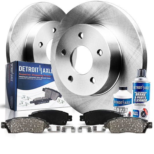 Detroit Axle - Kit de freno trasero para Dodge Grand Caravan Journey Chrysler Town & Country Frenos de repuesto Rotores y pastillas de freno de cerámica: Rotor de 12.91 pulgadas