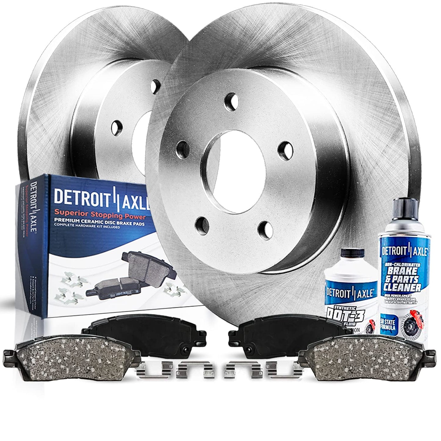 Detroit Axle - 6pc Rear Brake Kit for 2005-2016 Honda CR-V 2010-2018 RDX 2010 2011 2012 2013 2014 2015 2016 Disc Brake Rotors Ceramic Brakes Pads Replacement
