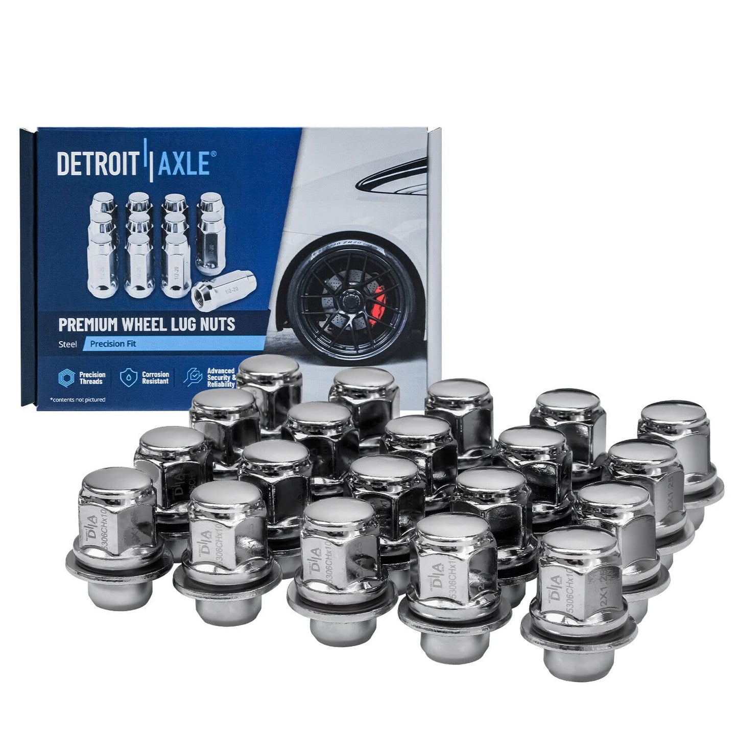 Detroit Axle - Brake Kit for 2012-2020 Ford F-150 Drilled & Slotted Brake Rotors and Ceramic Brakes Pads 2013 2014 2015 2016 2017 2018 2019 Front and Rear Replacement
