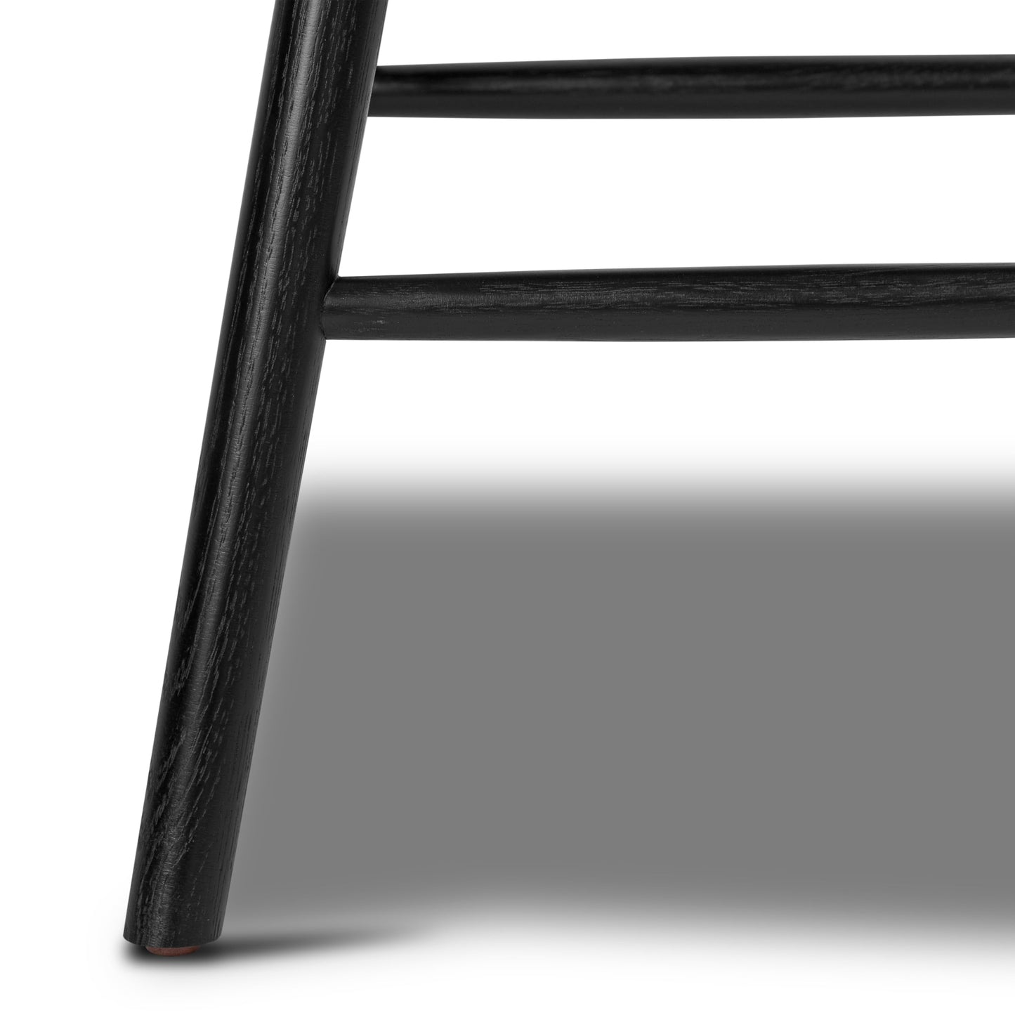 Poly & BARK Ligna Counter Stool in Black – Mid-Century Inspired Stool with Sculpted Spindle Back – Solid American Oak Frame and Engineered Wood Veneered Seat – Fully Assembled and Ready to Use