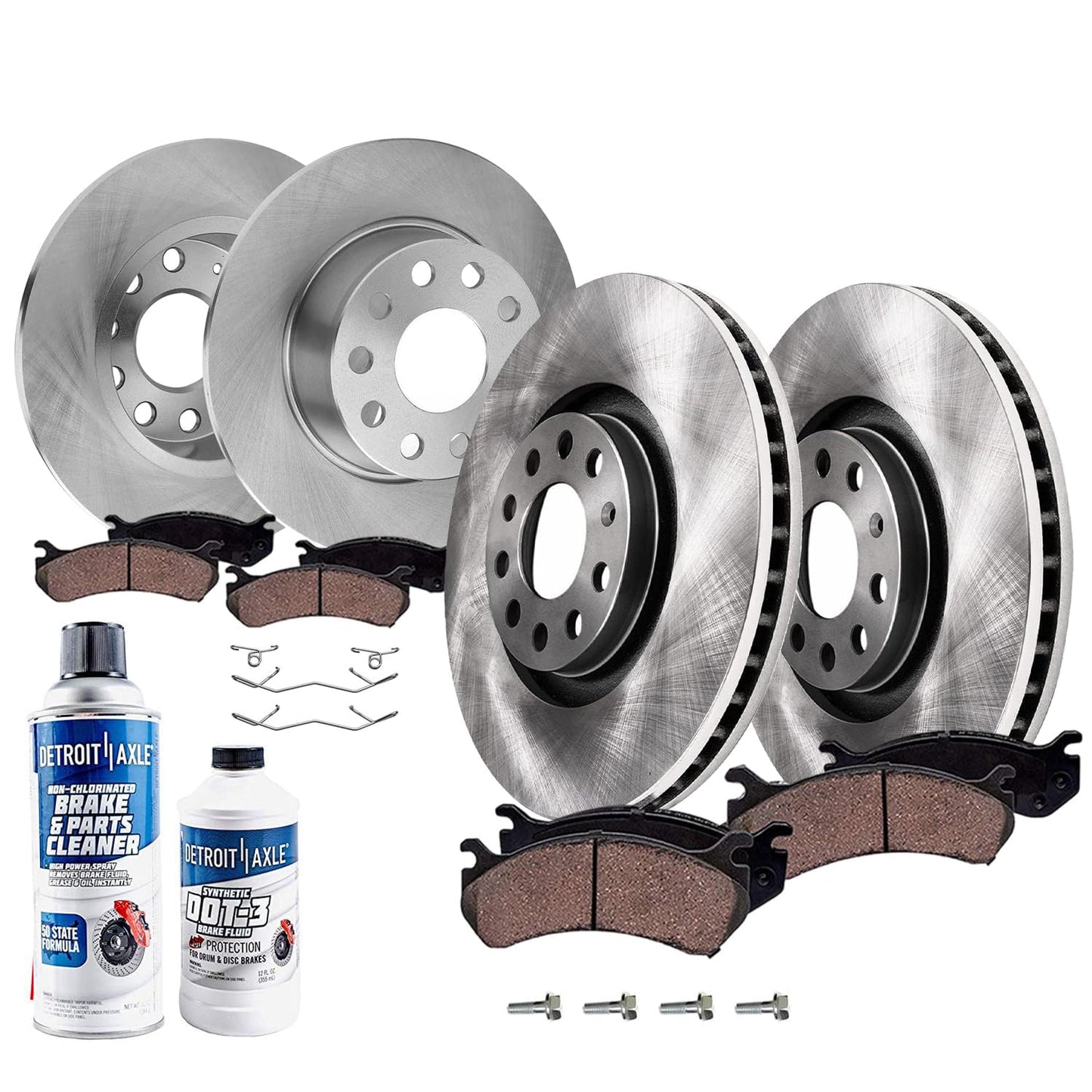 Detroit Axle - Brake Kit for 2011-2020 Jeep Grand Cherokee Dodge Durango | Disc Brakes Rotors Ceramic Brake Pads Replacement 12.99" inch Front and Solid Rear Rotor