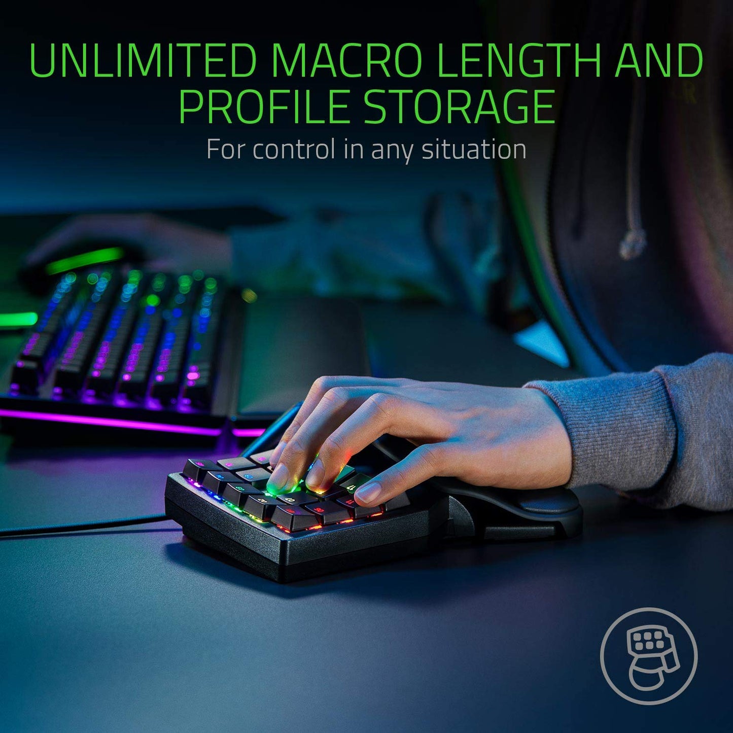 Razer Tartarus V2 Gaming Keypad: Mecha Membrane Key Switches - One Handed Keyboard - 32 Programmable Keys - Customizable Chroma RGB Lighting - Programmable Macros - Snap Tap - Black