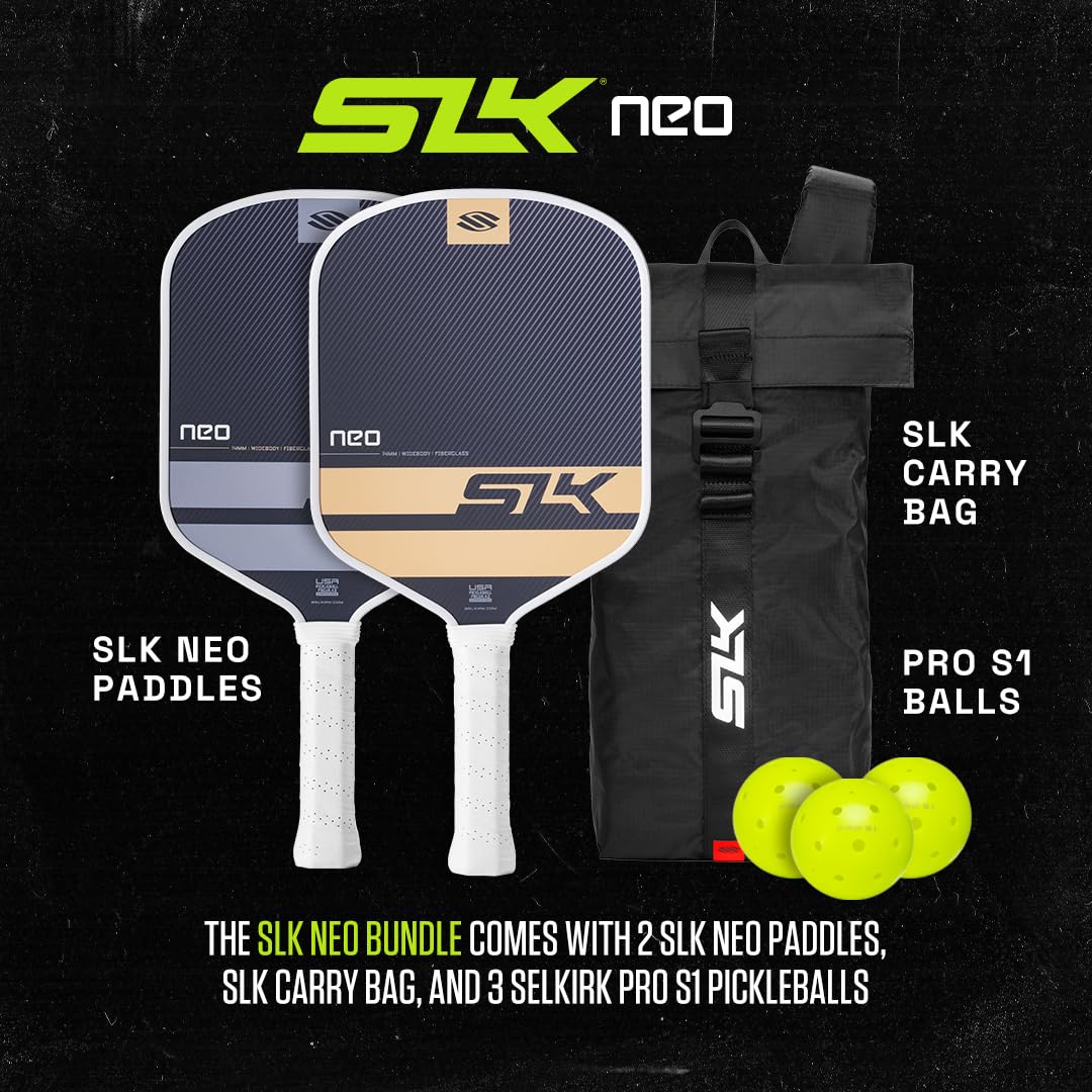 Selkirk Sport SLK Pickleball Paddles Set of 2 | Designed in The USA | Choose The SLK Neo Graphite, SLK Neo Fiberglass Pickleball Set or SLK Atlas Pickleball Bundle