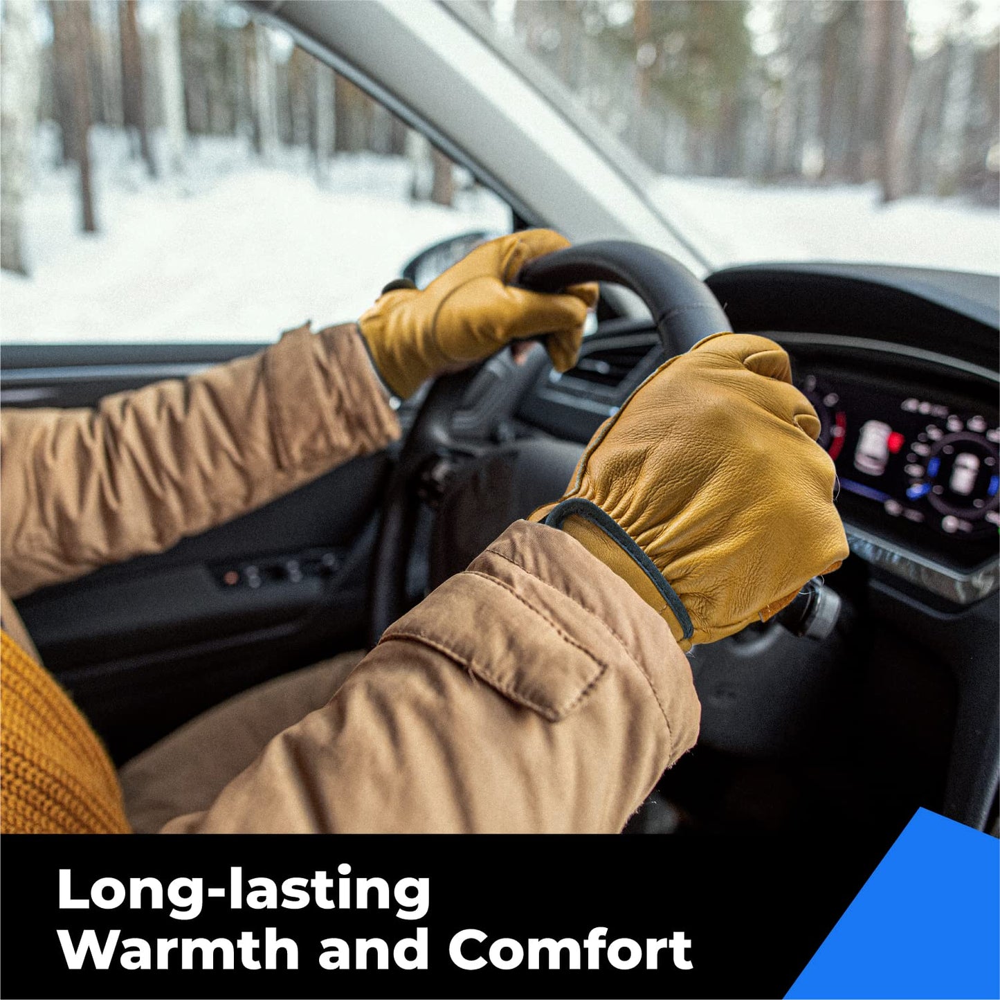 toolant Winter Leather Work Gloves, Warm 3M Thinsulate Lining for Cold Weather Work, Thermal Insulated Gloves