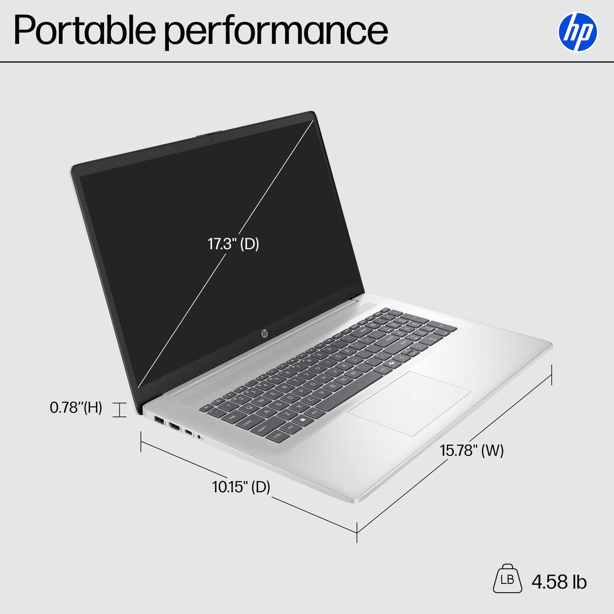 HP 17 Inch Laptop, AMD Ryzen 5 7430U 6-Core, 32 GB RAM, 1 TB SSD, 17.3" FHD IPS Display, Windows 11 Pro, Wi-Fi 6, AI Copilot, Numeric Keypad, Fast Charge, HD Webcam, Business & Home Office Computer