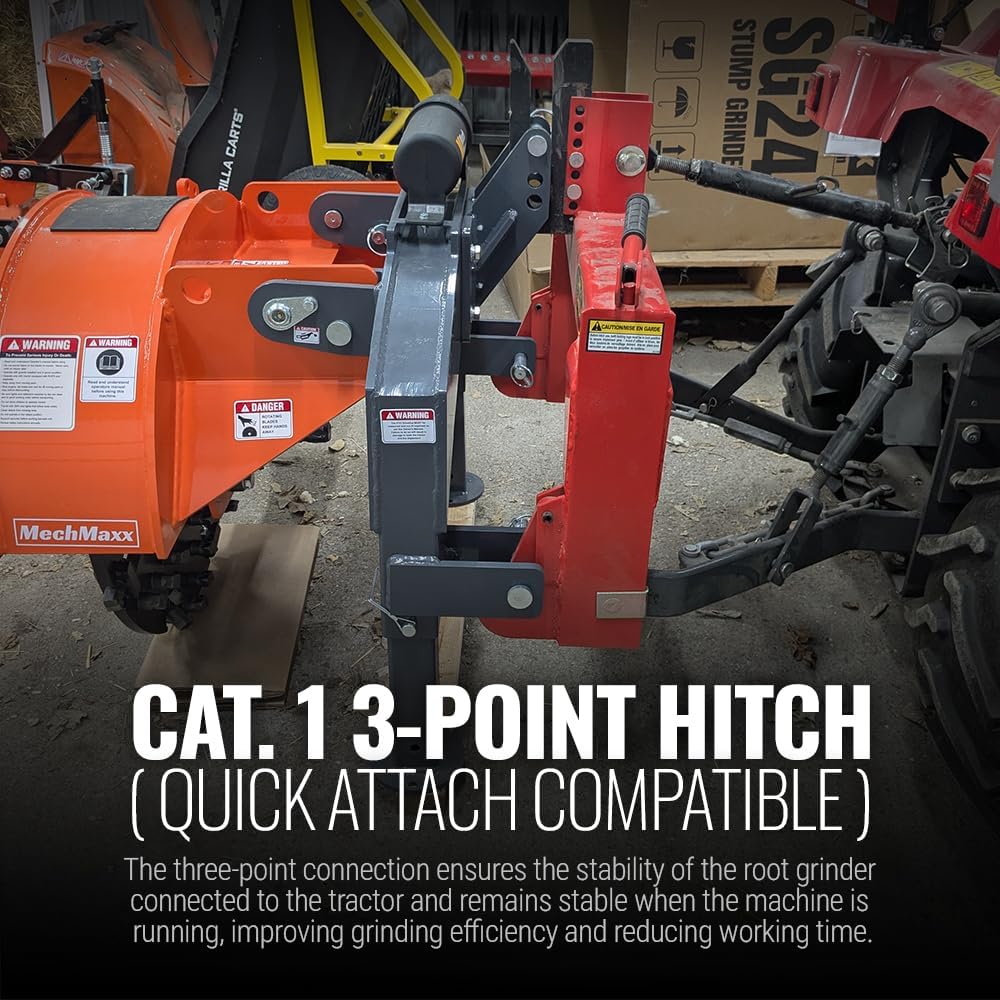 MechMaxx 24" Heavy Duty PTO Powered Stump Root Grinder