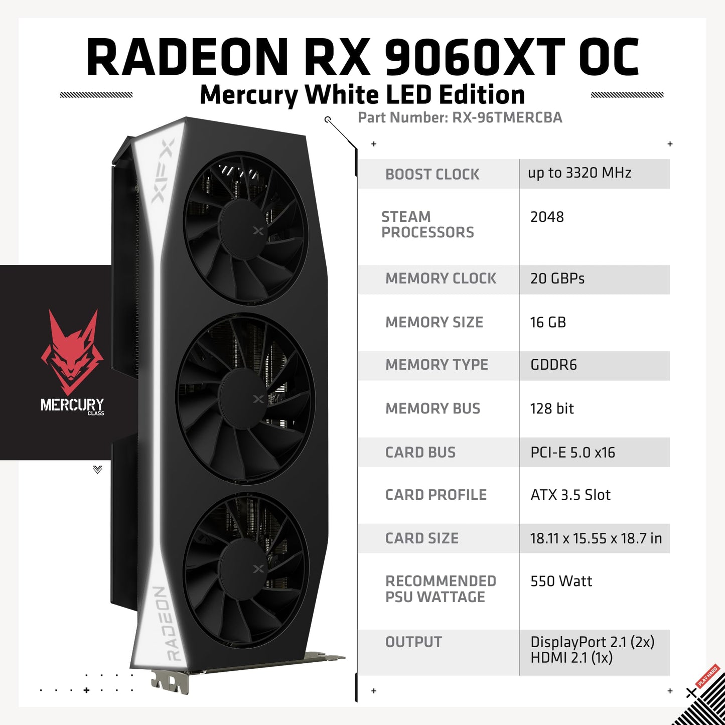XFX Quicksilver AMD Radeon RX 9070XT Gaming Edition with 16GB GDDR6 HDMI 3xDP, RDNA 4 RX-97TQICKBA, Graphics Card, Compatible with Desktop PCs
