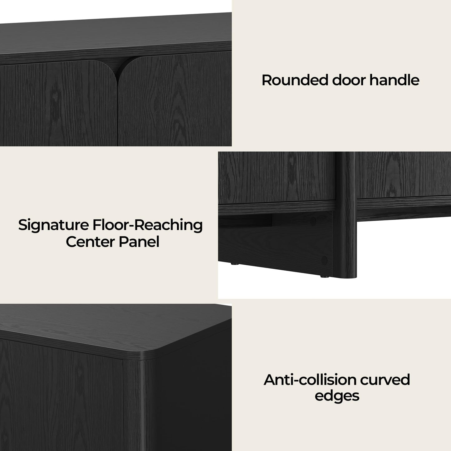 CHITA 66" Sideboard Buffet Cabinet with Storage, Modern Console Cabinet with 4 Doors & Adjustable Shelves, Storage Credenzas for Living Room, Kitchen, Hallway, Bar, Walnut