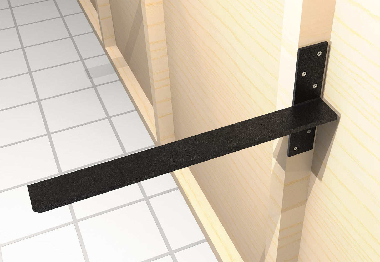 （2-Pack） Free Hanging T Shelf Bracket, Solid Heavy Duty Steel Knee Wall Hidden Granite Countertop Support Floating Bracket Hardware, Universal ,12 Inch , DIY Projects , Screws Included