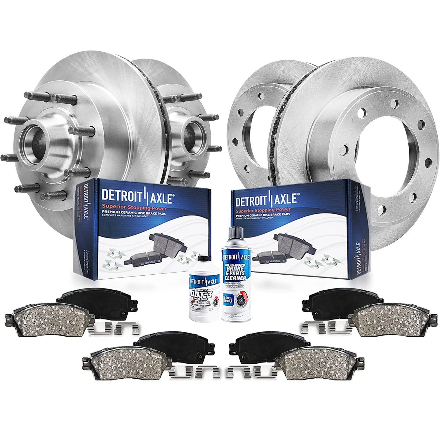 Detroit Axle - Brake Kit for Nissan Pathfinder Murano INFINITI QX60 X35, Disc Rotors Ceramic Pads 2013-2021 Replacement: 12.60" Front and 12.13" Rear Rotor