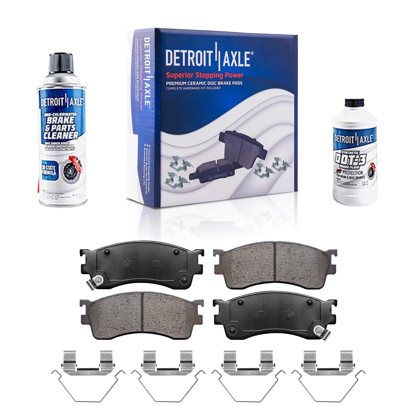 Detroit Axle - 4WD Brake Kit for 2012-2022 Ford F-250 Super Duty 2013-2022 F-350 Super Duty, 14.29" inch Front Rear Drilled Slotted Brake Rotors Ceramic Brakes Pads Replacement