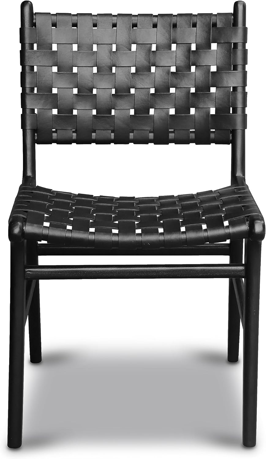 POLY & BARK Banda Teak & Leather Dining Chair in Havana Black