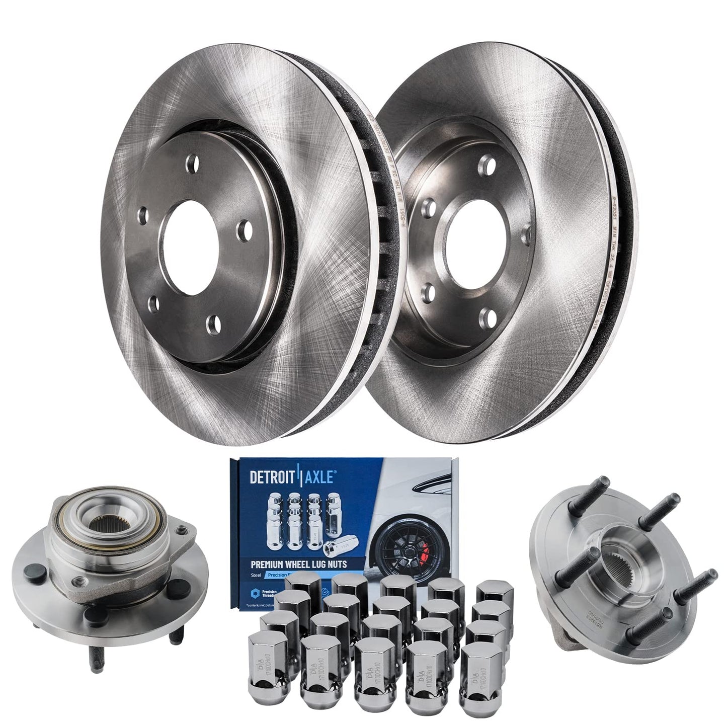 Detroit Axle - Brake Kit for 11-20 Toyota Sienna, 14-19 Highlander, 10-15 Lexus RX350 RX450h Disc Brake Rotors and Ceramic Brakes Pads Front and Rear Replacement : 12.91 in Front/12.17 in Rear Rotor