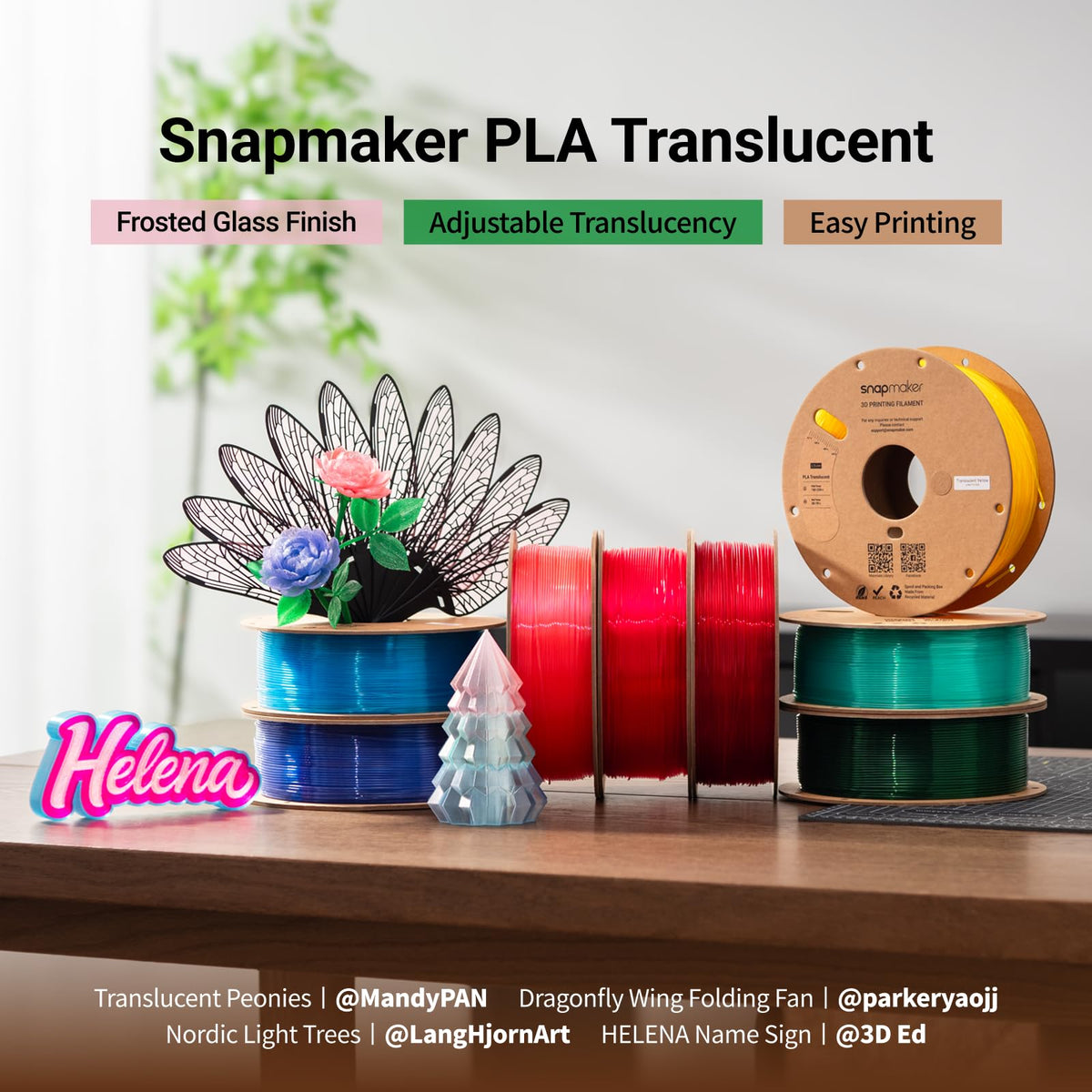 Snapmaker Matte PLA Filament 1.75mm,3D Printer Filament 1kg(2.2lbs)