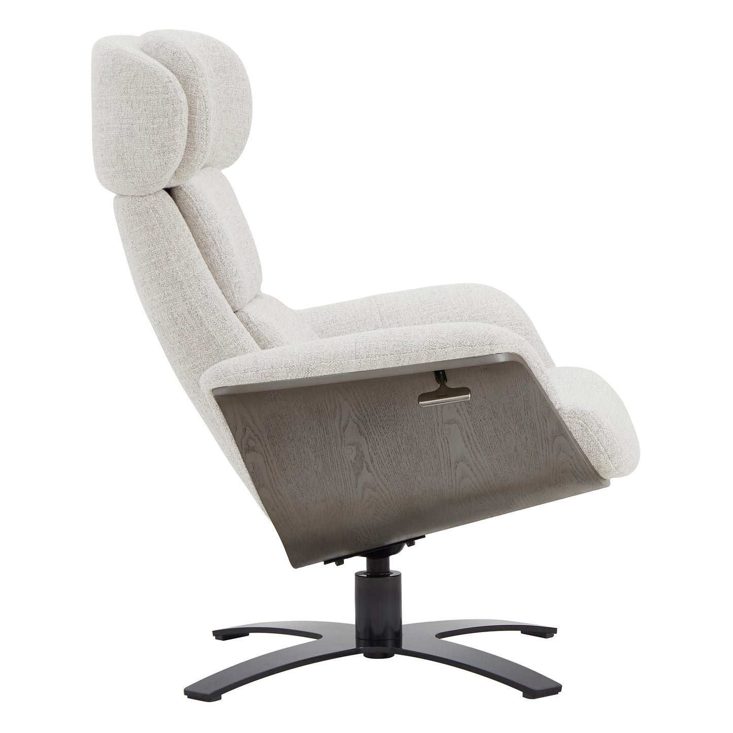 CHITA Genuine Leather Reclining Swivel Chair with Adjustable Headrest and Ottoman for Living Room, Office, Saddle