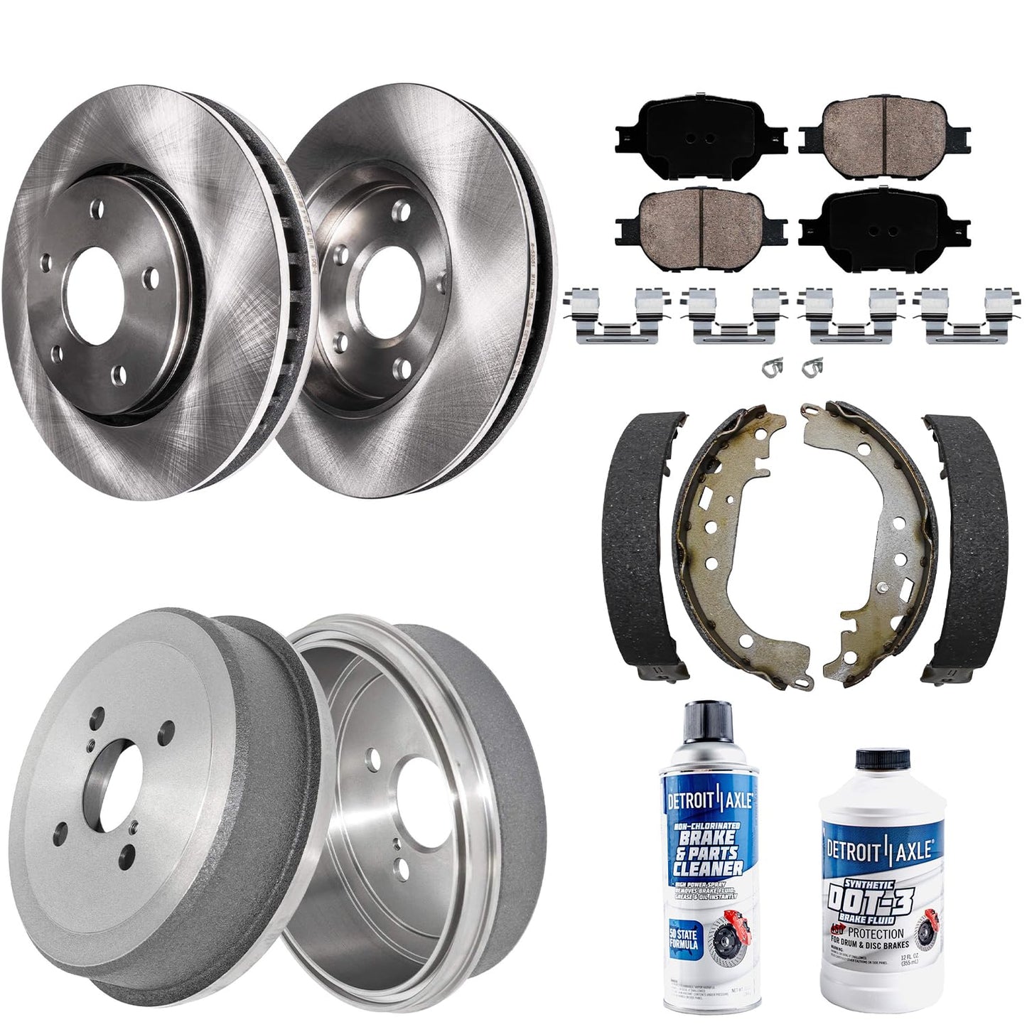 Detroit Axle - Brake Kit for Nissan Pathfinder Murano INFINITI QX60 X35, Disc Rotors Ceramic Pads 2013-2021 Replacement: 12.60" Front and 12.13" Rear Rotor