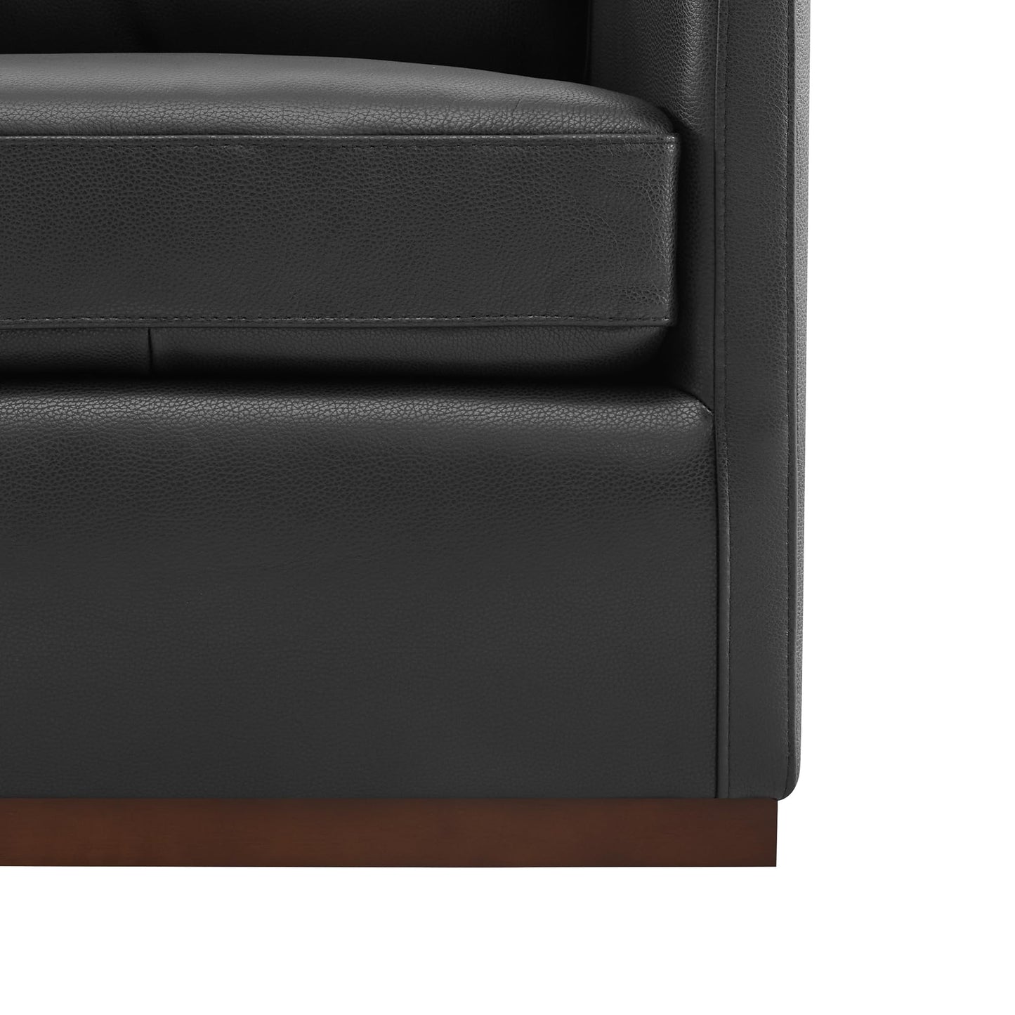 CHITA Genuine Leather Swivel Accent Chair, FSC Certified Mid Century Modern Arm Chair for Living Room and Bedroom, Fully Assembled, Saddle