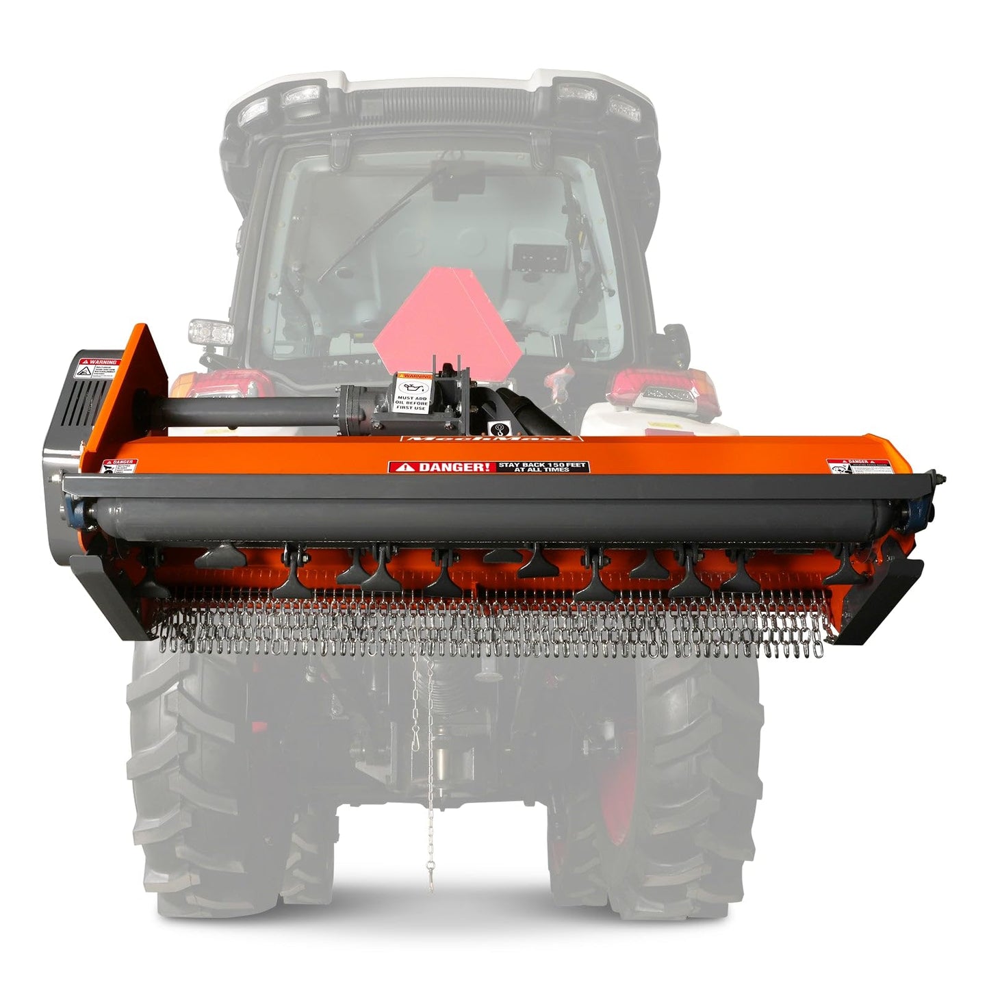 MechMaxx 60'' inch PTO Powered 3 Point Standard Duty Flail Mower for 15-35hp Tractor, NOT Suitable for Quick Hitch, Model EFS60 Orange