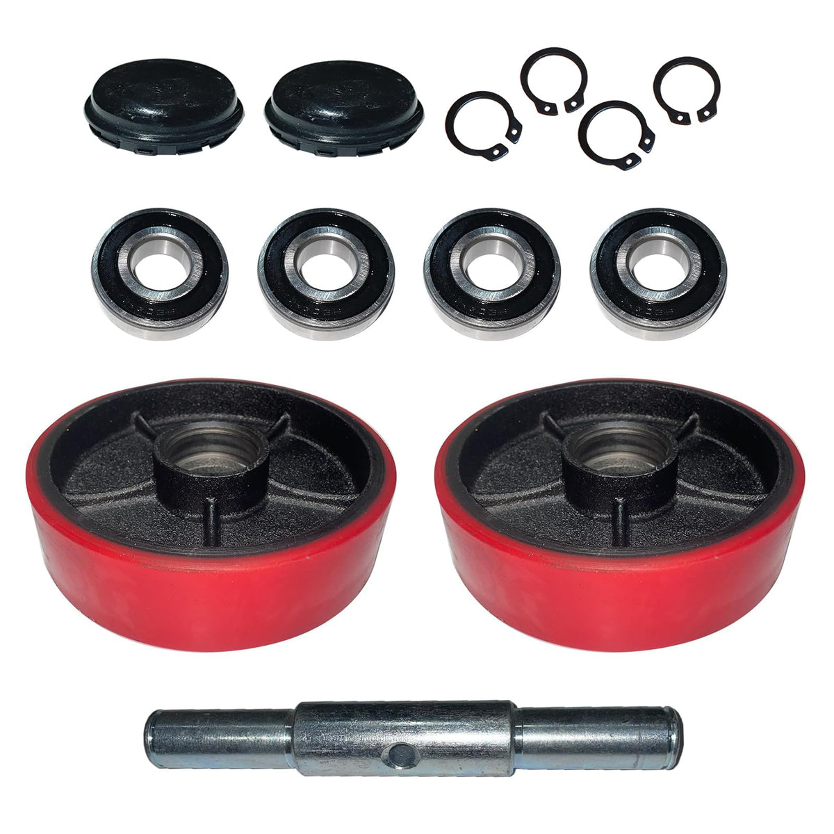 TORY CARRIER Roller, PU wheels with Bearing, 3 inch x 3.7 inch for manual Pallet Jack Replacement Suitable for A-1006/A-1007/A-1031-A Pair