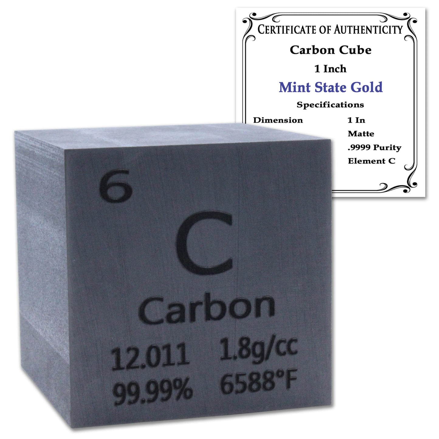 99.95% Pure 1" Inch Copper Cube - Element Design with Certificate of Authenticity