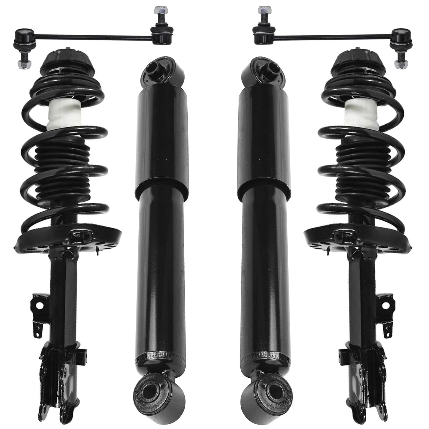 Detroit Axle - 6pc Struts Shocks Kit for 2014-2018 Chevy Silverado 1500 GMC Sierra 1500, 2 Front Struts w/Coil Springs 2 Sway Bars 2 Rear Shock Absorbers 2015 2016 2017 Replacement Suspension