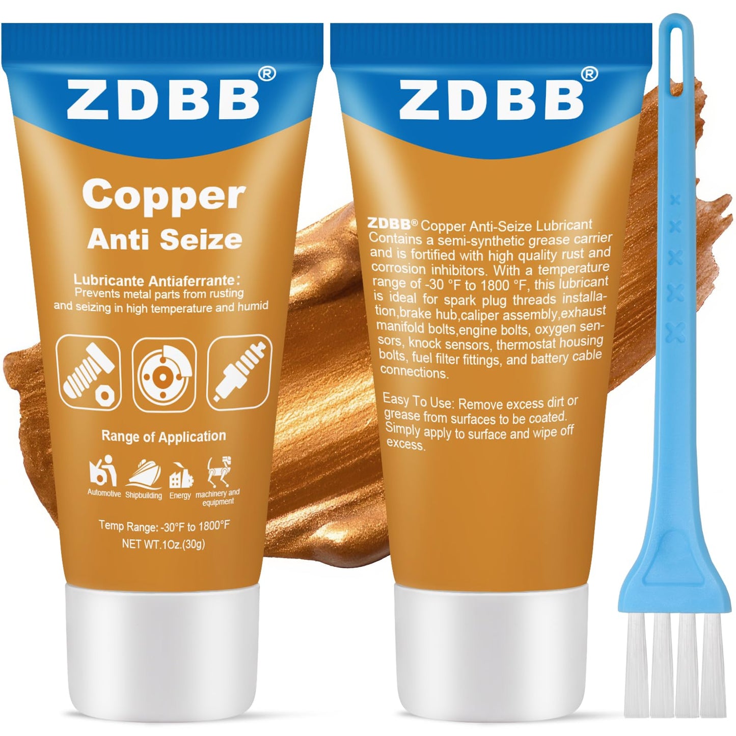 ZDBB Brake Silicone Grease Brake Caliper Guide Pin Lubricant High Temperature Caliper & Pad Lube, Waterproof, Safe for Rubber O-Rings Automotive Grease for Quiet & Smooth Braking 1oz (1-Pack)