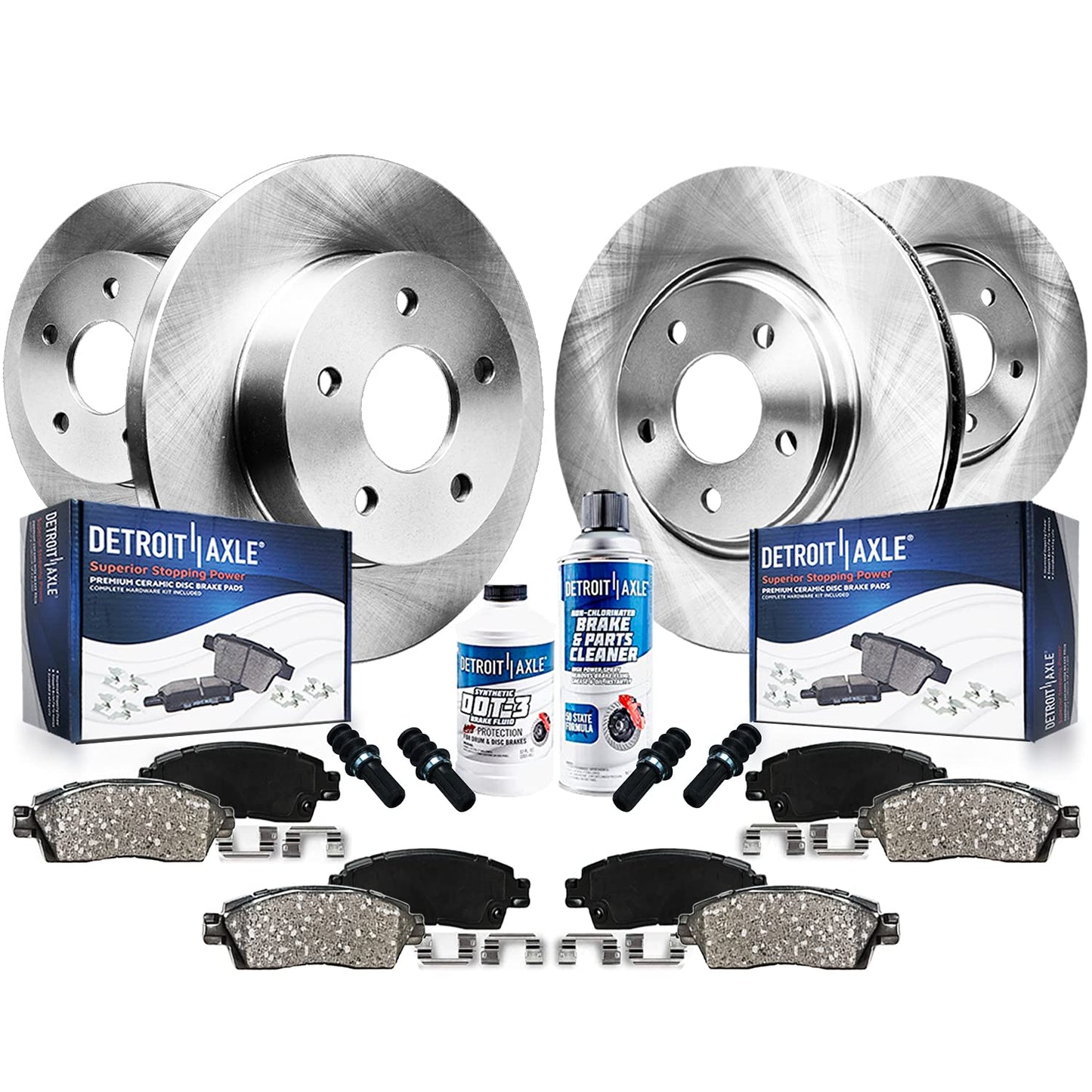 Detroit Axle - Brake Kit for Nissan Pathfinder Murano INFINITI QX60 X35, Disc Rotors Ceramic Pads 2013-2021 Replacement: 12.60" Front and 12.13" Rear Rotor