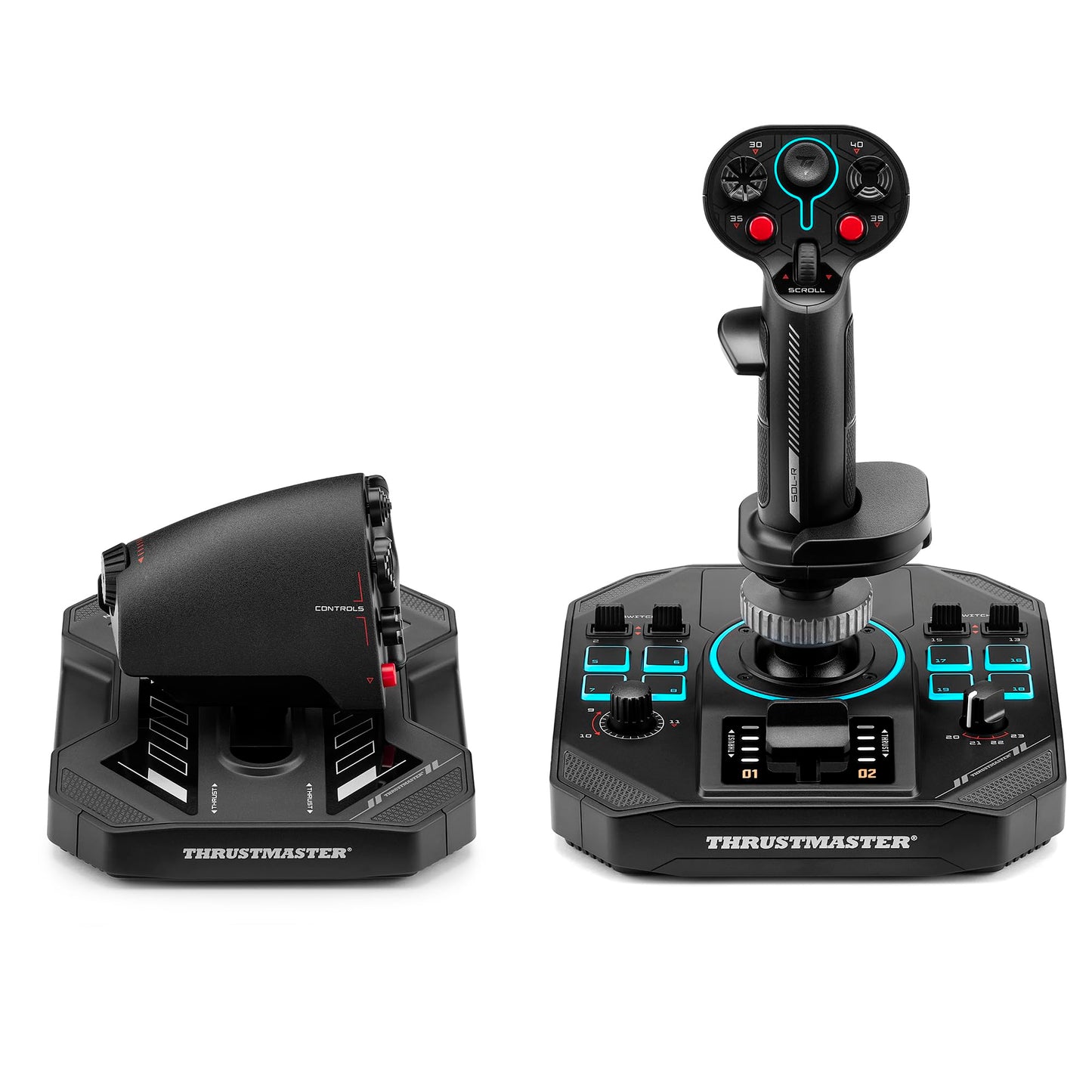 Thrustmaster Sol-R2 HOSAS Dual Space Combat Flight Joystick Set - PC | 88 programable actions buttons, 2 detachable grips, 2 throttles, zero drift, interchangeable rests, backlit sci-fi design