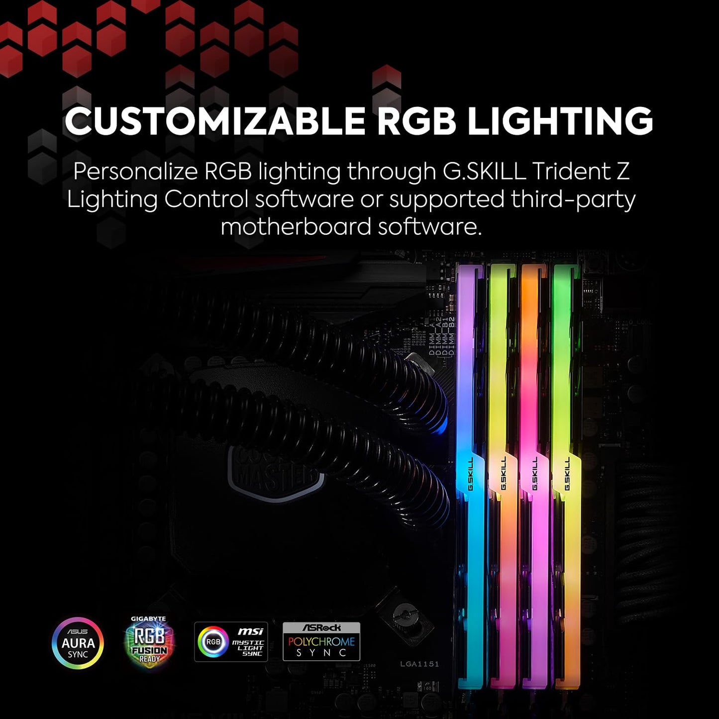 G.SKILL Trident Z RGB Series DDR4 RAM (XMP) 32GB (2x16GB) 3600MT/s CL18-22-22-42 1.35V Intel AMD Desktop Computer Memory U-DIMM (F4-3600C18D-32GTZR)