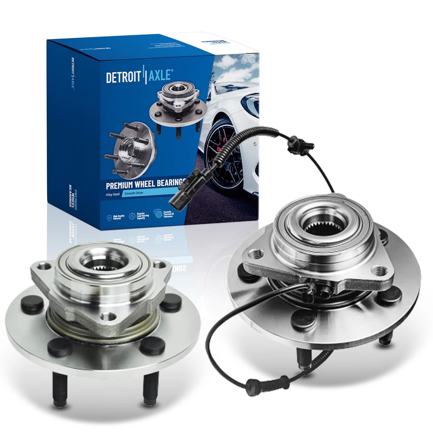 Detroit Axle - 2 Front Wheel Bearing Hub Assembly for Chevy Malibu 2013-2015 Impala 14-17, for Buick Lacrosse Regal 11-17 Cadillac XTS CTS 14-16, for GMC Terrain Equinox 10-17, 5 Lugs Replacement