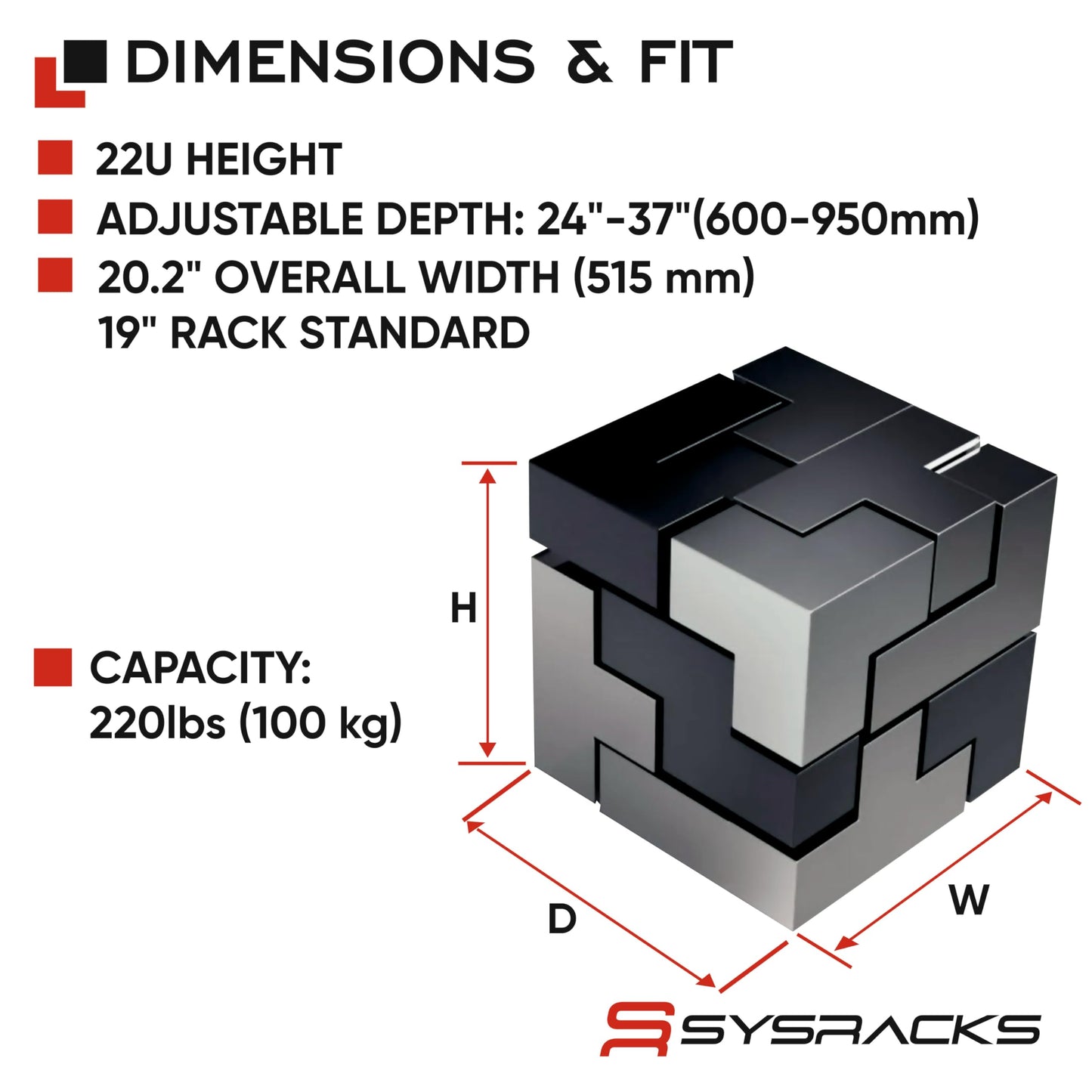 42U 4-Post Open Frame Server Rack – Adjustable Depth 24"–37", 19" Network Equipment Rack with Square Mounting Holes, Floor Standing Steel Rack for IT, AV & Telecom