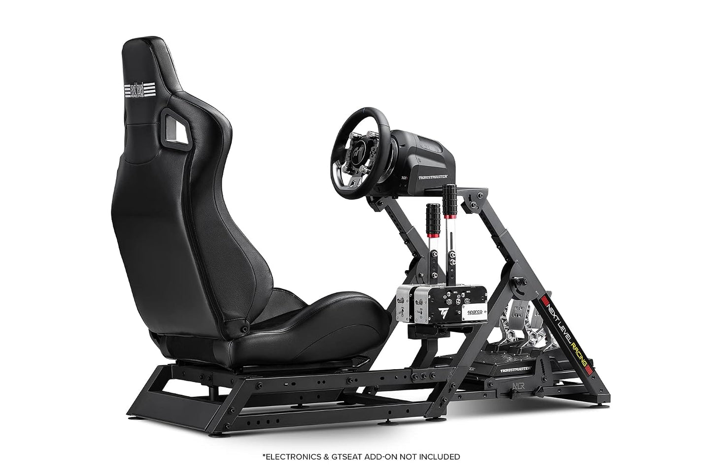 Next Level Racing Wheel Stand 2.0. Steering wheel stand for Thrustmaster, Fanatec, moza Racing on PC and video game consoles. Upgradeable to full cockpit with GTSeat add-on (not included)