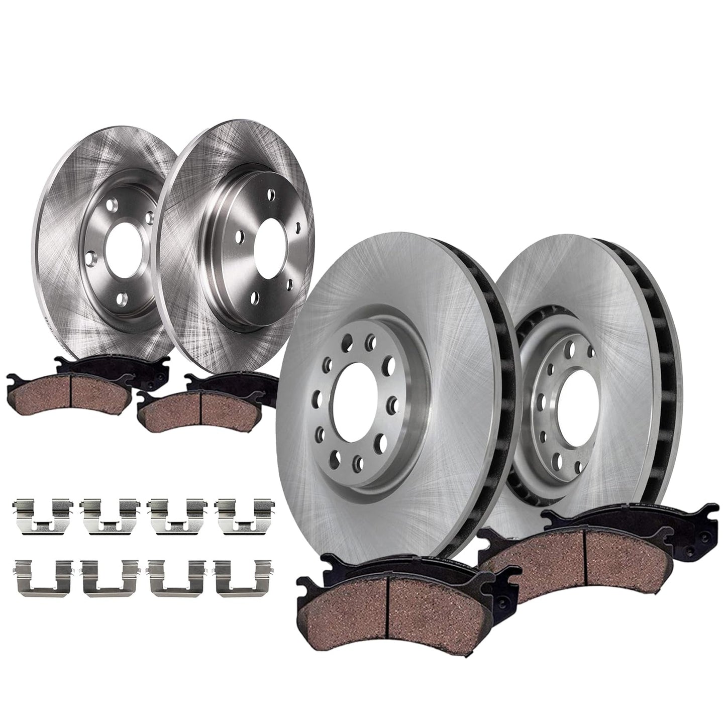 Detroit Axle - 8pc Brake Kit for 2016-2021 Honda Civic, Disc Brake Rotors Ceramic Brakes Pads with Hardware 2017 2018 2019 2020 Replacement : 11.10" inch Front and 10.24" inch Rear Rotor
