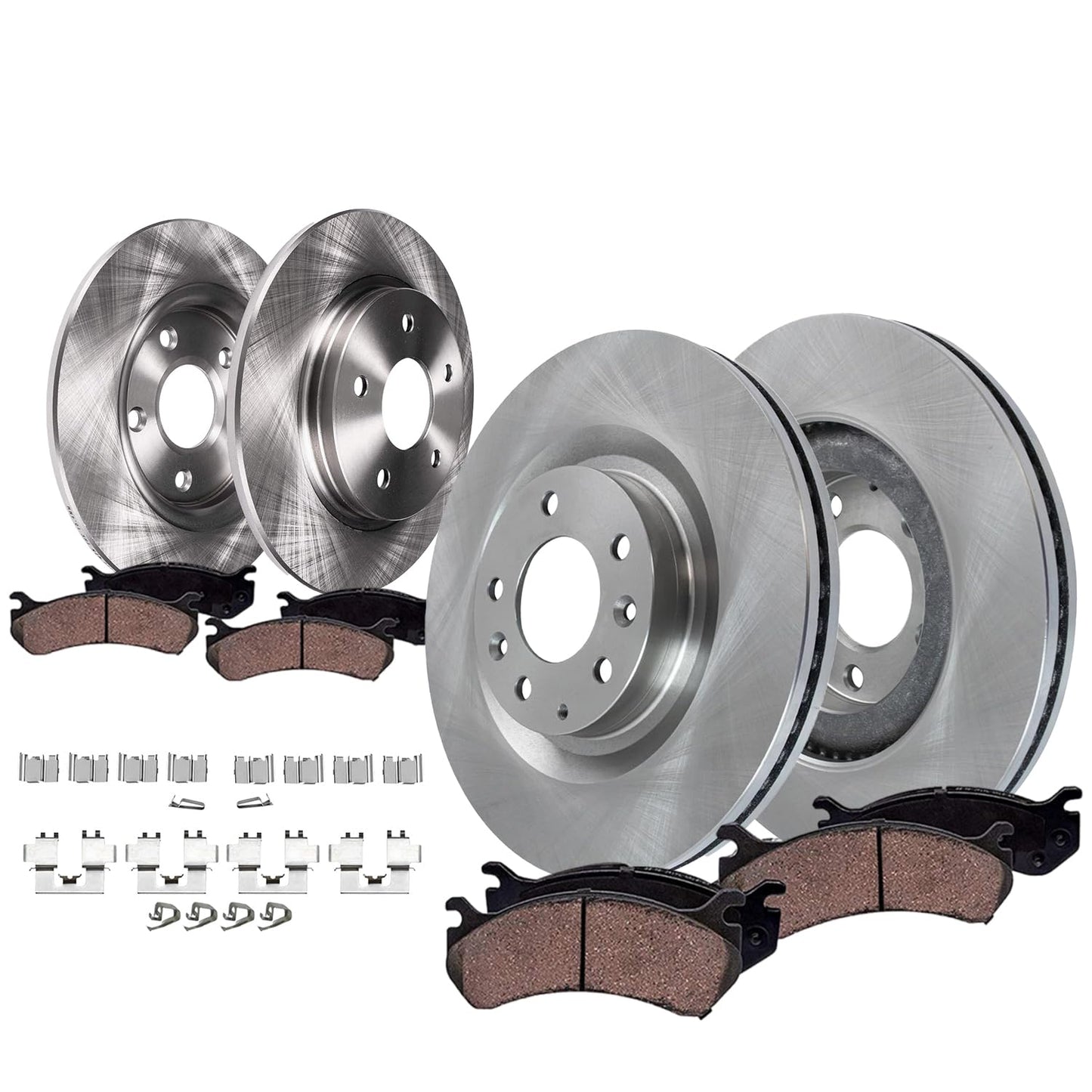 Detroit Axle - Brake Kit for 11-20 Toyota Sienna, 14-19 Highlander, 10-15 Lexus RX350 RX450h Disc Brake Rotors and Ceramic Brakes Pads Front and Rear Replacement : 12.91 in Front/12.17 in Rear Rotor
