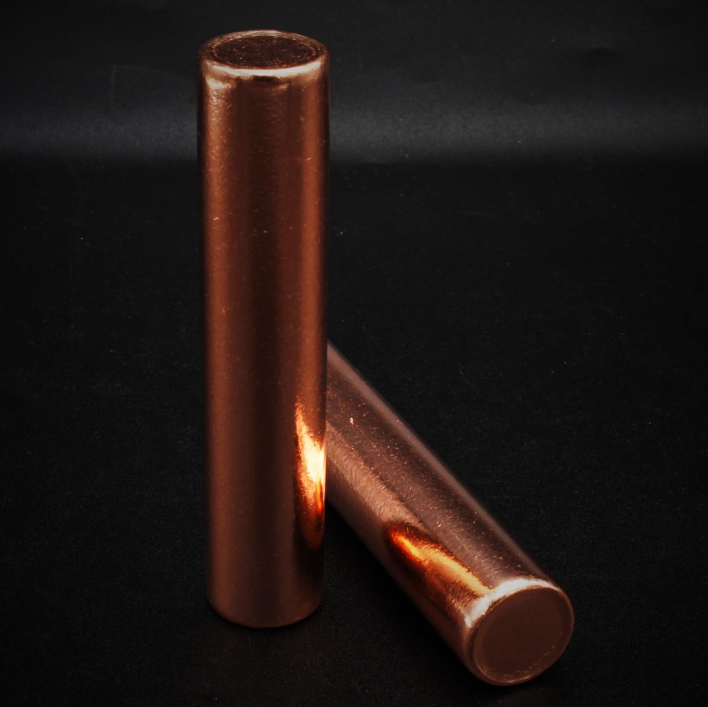 Premium Copper Round Rod Set - 2 Piece (3.63" x 0.75") - 99.9% Pure - Velvet Pouch & Authenticity Certificate Included by Mint State Gold