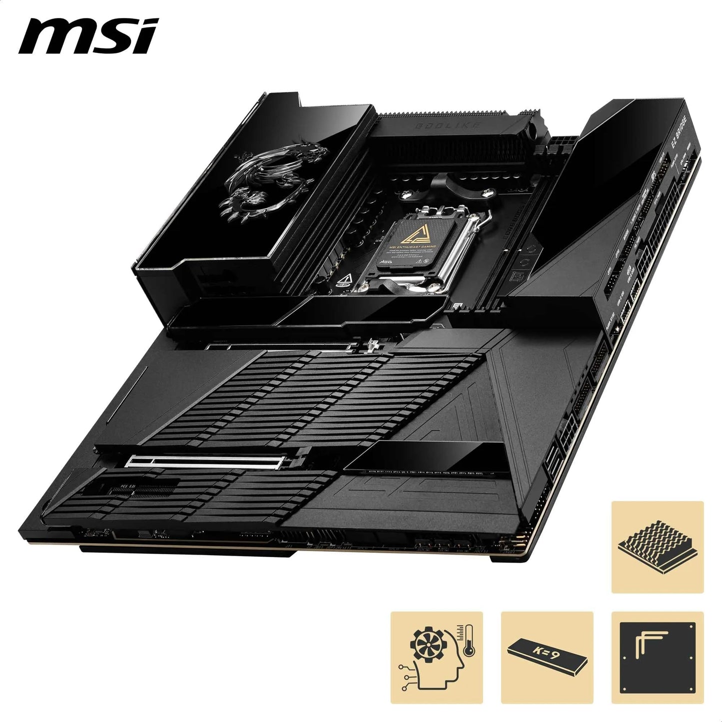 MSI MPG X870E Carbon WiFi Gaming Motherboard (AMD Ryzen 9000/8000/7000 Series Processors, AM5, DDR5, PCIe 5.0, M.2 Gen5, SATA 6Gb/s, USB 40Gbps, HDMI, Wi-Fi 7, Bluetooth 5.4, 5Gbps LAN, ATX)
