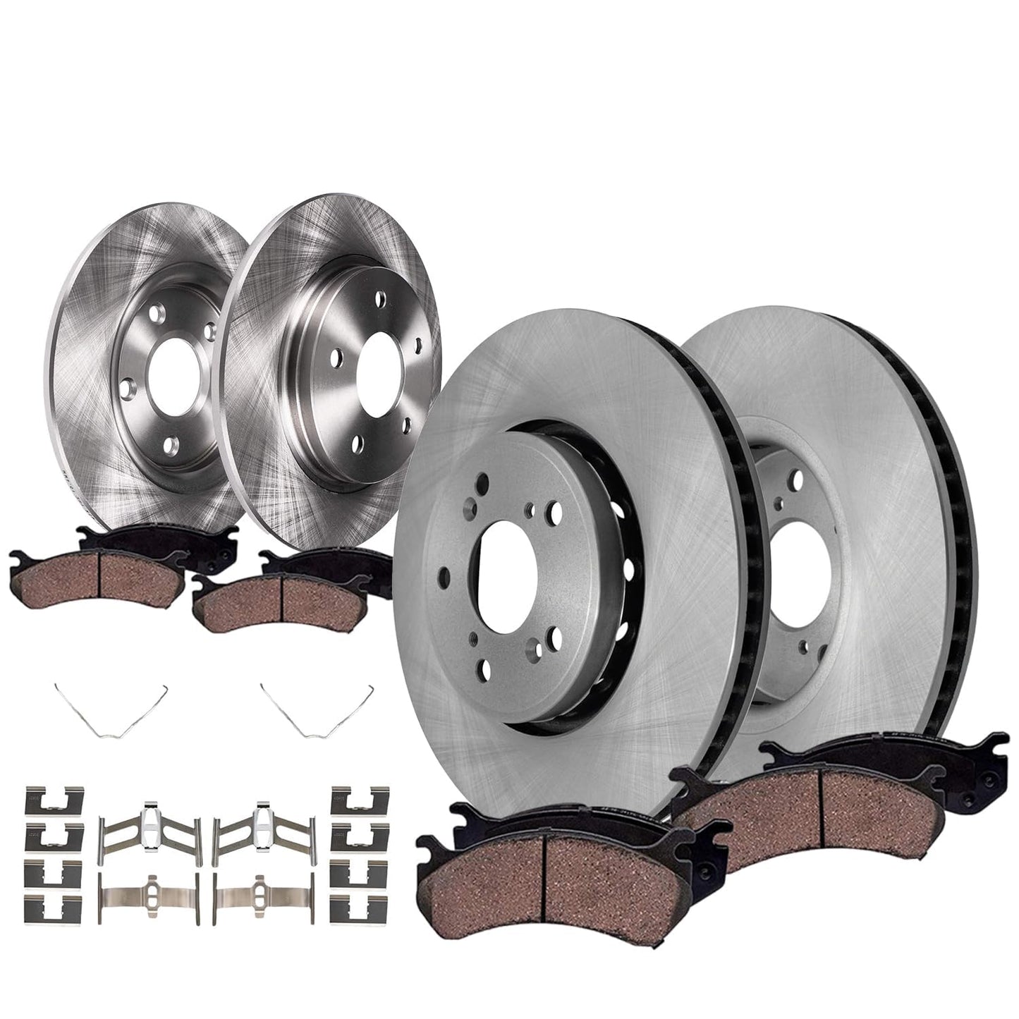 Detroit Axle - 8pc Brake Kit for 2016-2021 Honda Civic, Disc Brake Rotors Ceramic Brakes Pads with Hardware 2017 2018 2019 2020 Replacement : 11.10" inch Front and 10.24" inch Rear Rotor