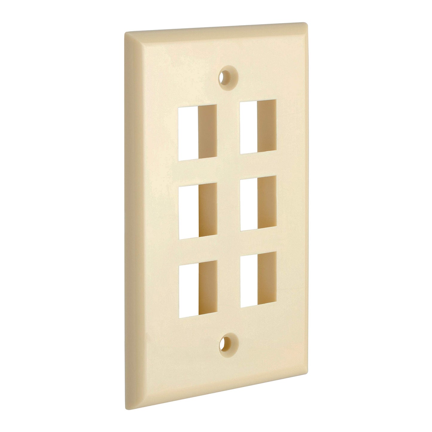 Cmple - 3 Port Keystone Wall Plate Single-Gang Wall Plate with Standard Size Keystone Jack Insert - White