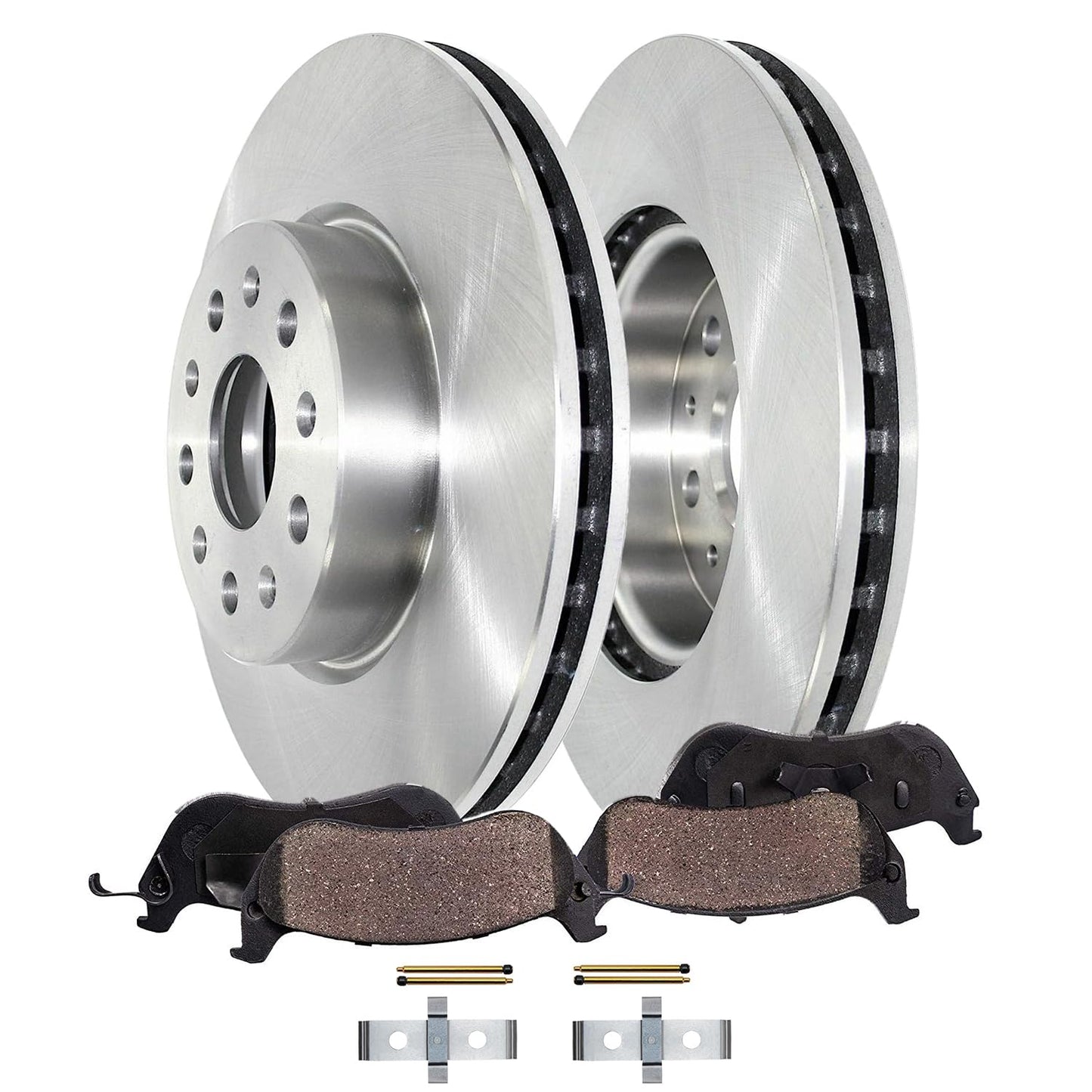 Detroit Axle - Front Brake Kit for Chevrolet GMC Silverado Suburban Sierra Savana Yukon XL 1500 Tahoe Cadillac Escalade Disc Brake Rotors Ceramic Brakes Pads Replacement : 12" inch Rotor