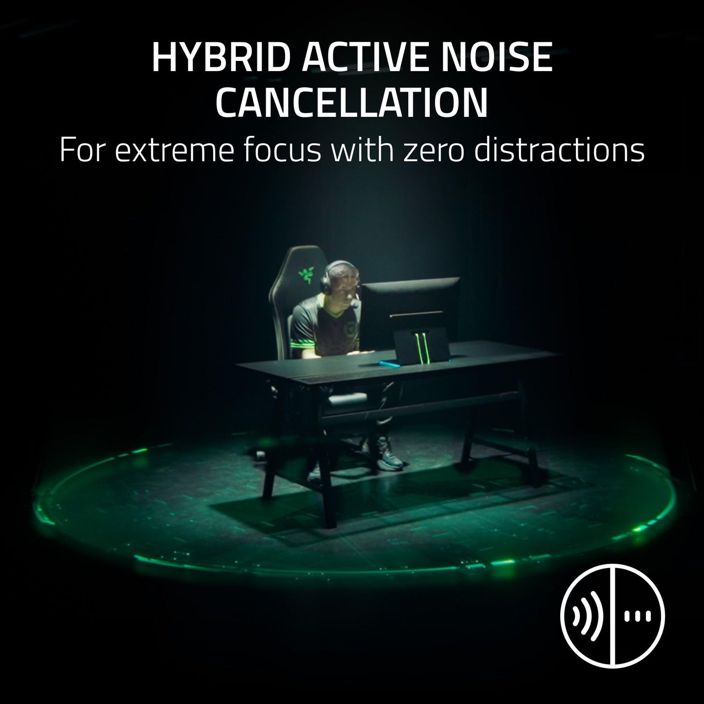 Razer BlackShark V3 Pro Wireless ANC Gaming Headset for PC: Full Band Mic - 50mm Drivers - 2.4 GHz, Bluetooth, USB, 3.5mm - Works with Mac, PS5, Nintendo Switch, Smartphone - 70 Hr Battery - Black