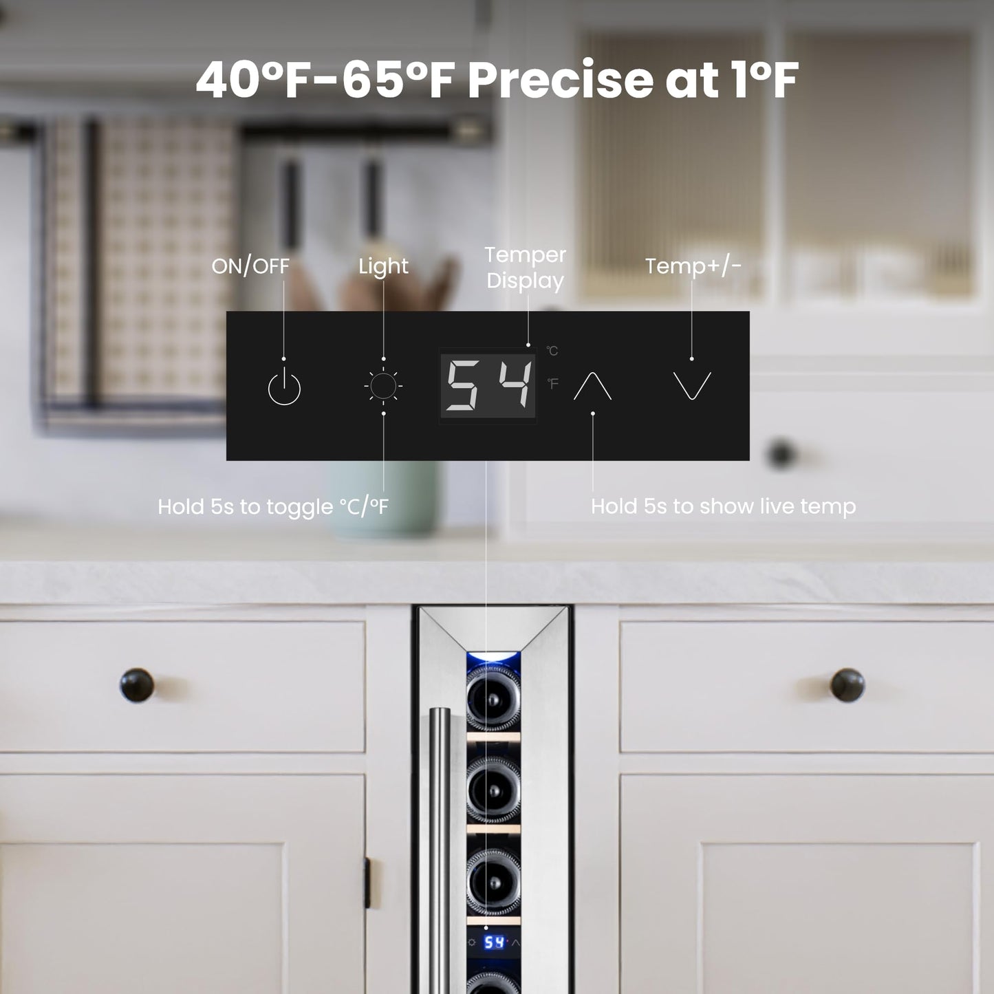 Yeego Wine Fridge Cooler - 24 Inch Dual Zone Wine Fridge Hold 52 Bottles, 40-65°F Wine Refrigerator Glass Door, Built in Fridge, Freestanding Adjustable Shelves Fridge for Beer Soda Drink Home Bar